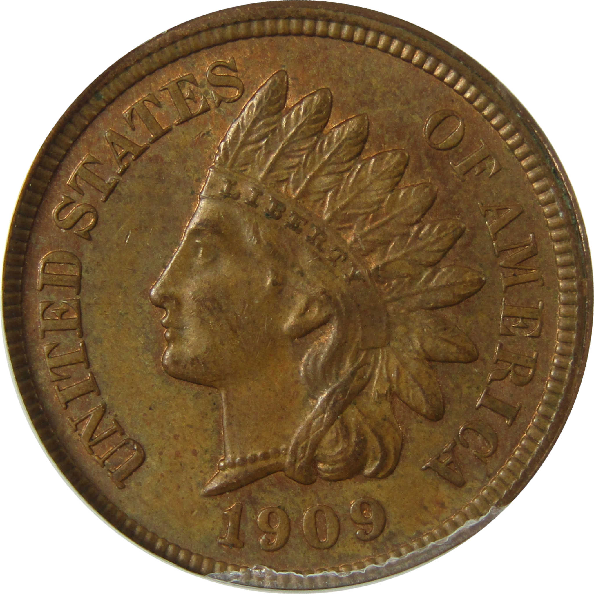1909 Indian Head Cent MS 62 BN ANACS Uncirculated Penny SKU:I28400