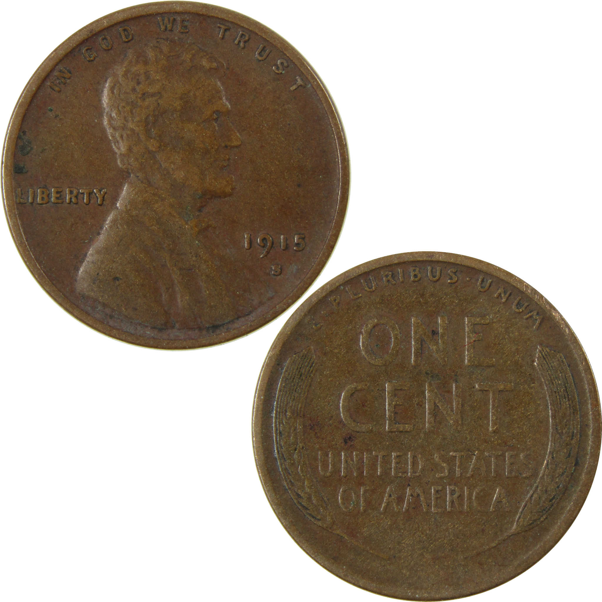 1915 S Lincoln Wheat Cent VF Very Fine Penny 1c Coin SKU:I28140