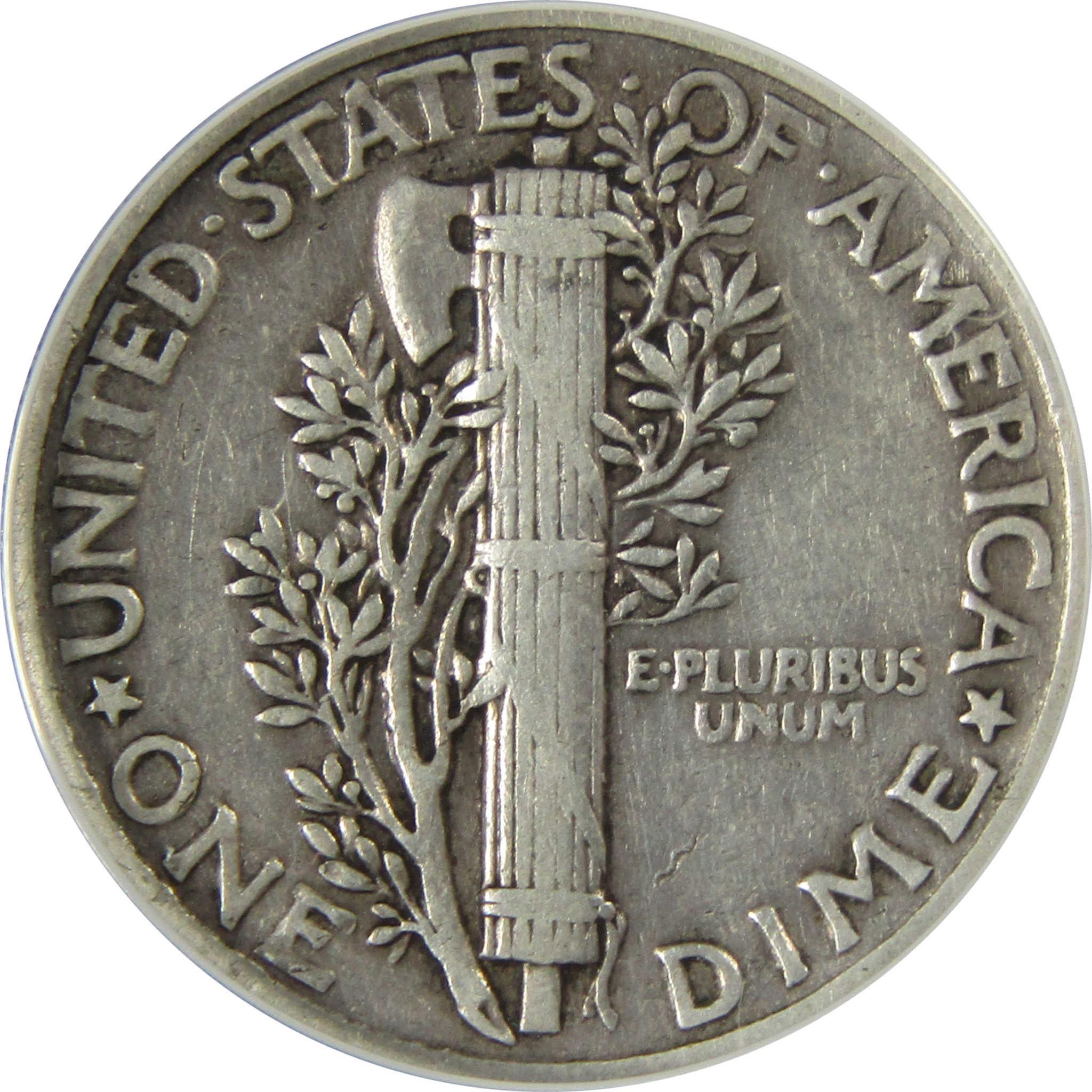 1942/1 Mercury Silver Dime VF 35 Details ANACS 10c Coin SKU:CP766