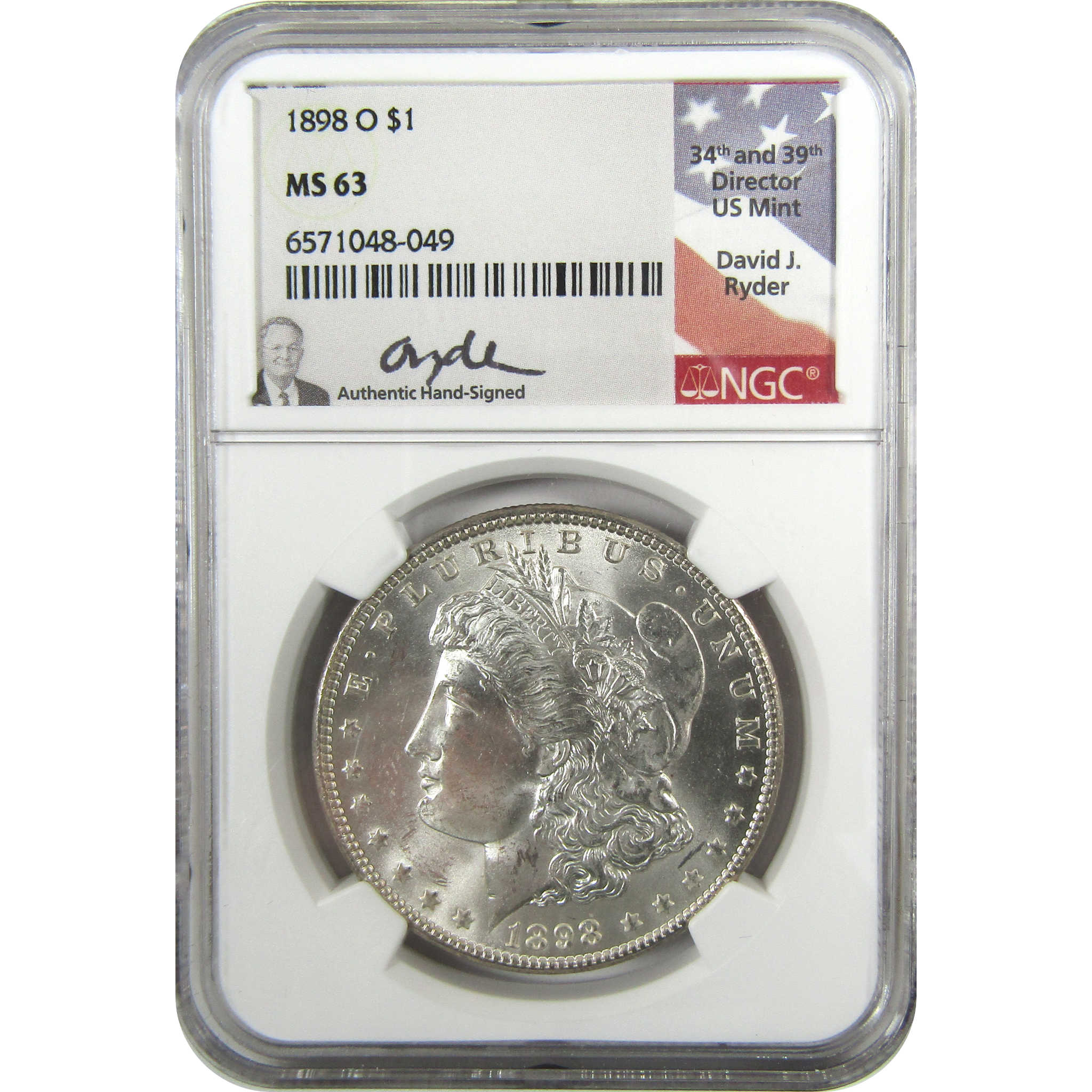 1898 O Morgan Silver Dollar MS 63 NGC Uncirculated Ryder SKU:CP1059