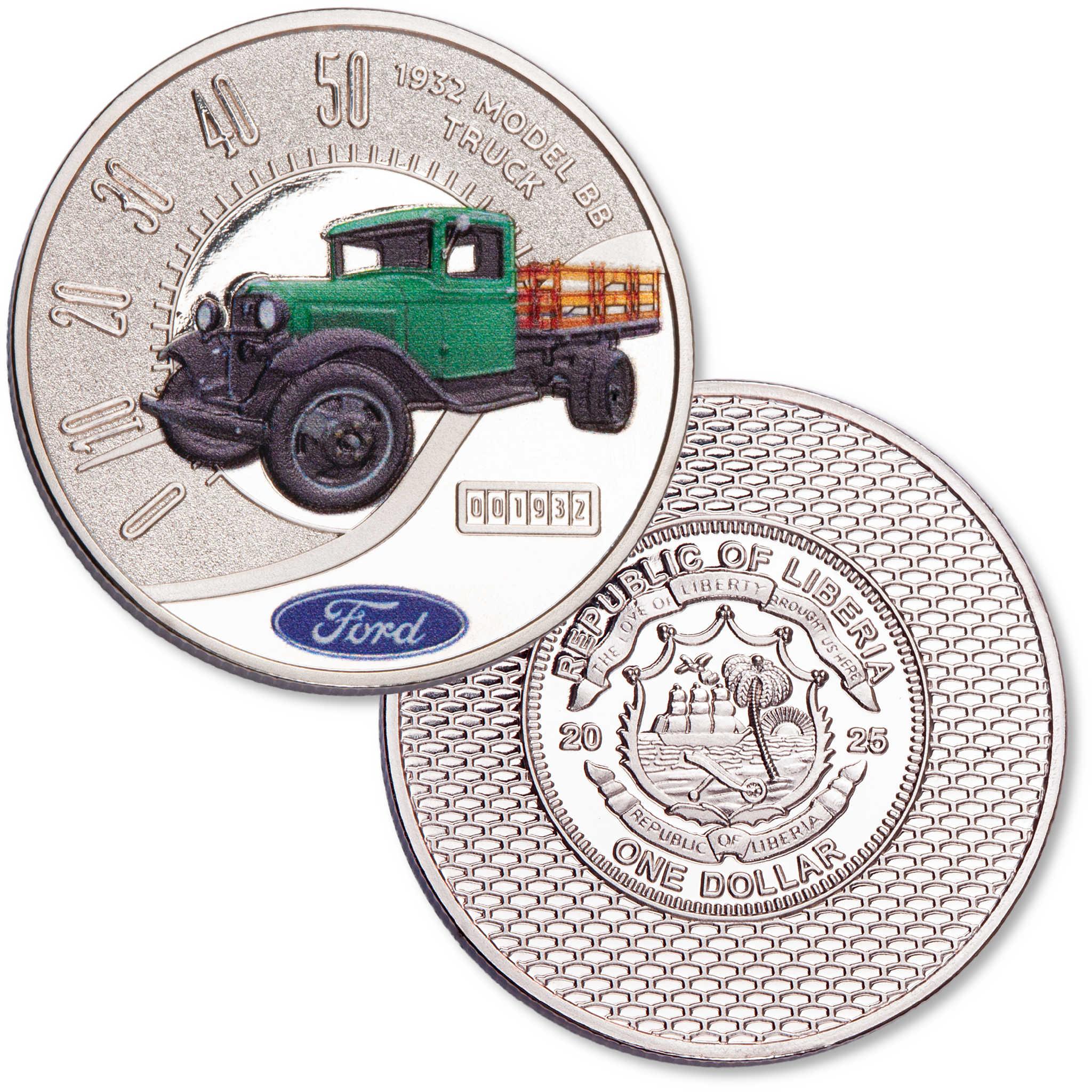 2025 Liberia Ford Truck Series 1932 Model BB Proof-Like $1 Coin