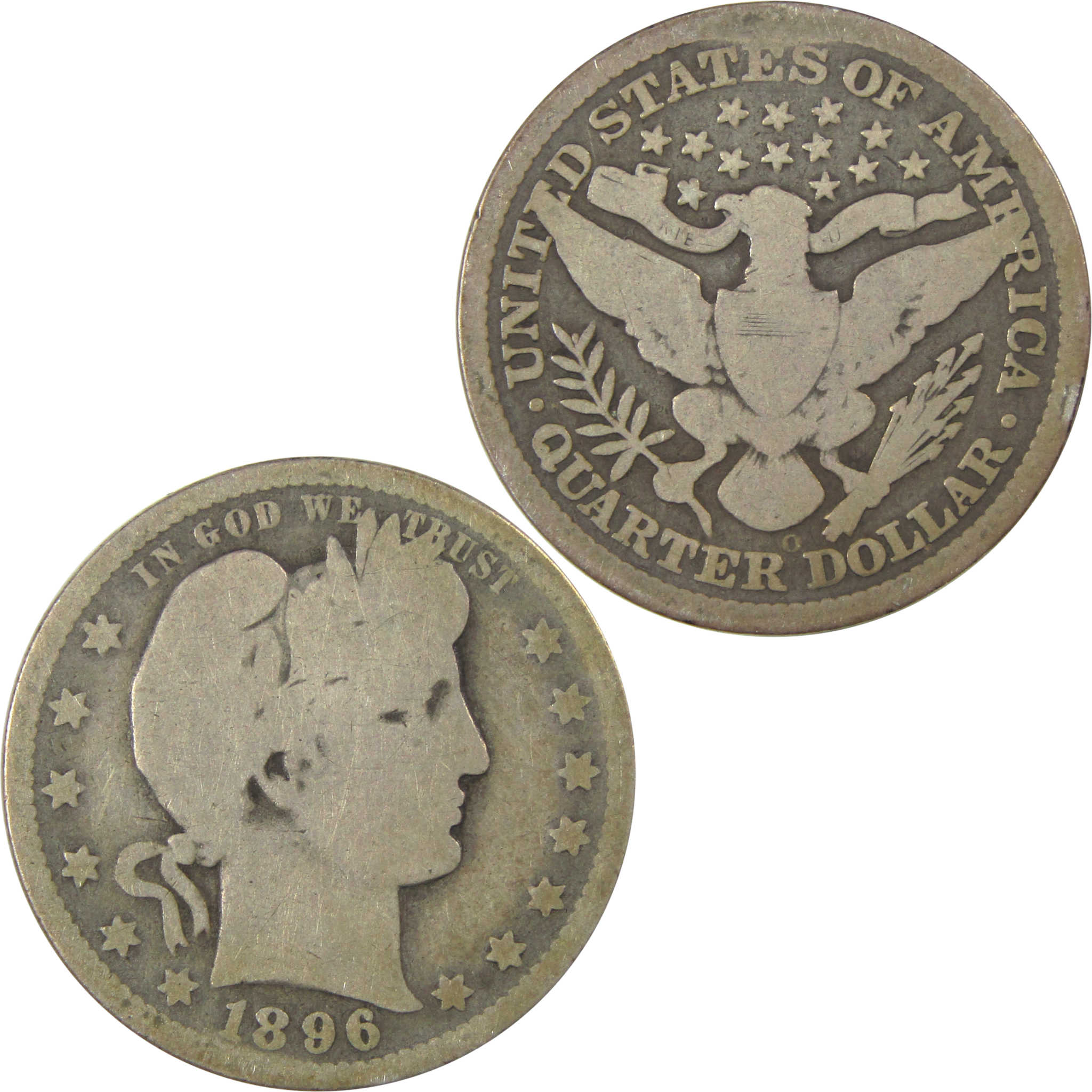 1896 O Barber Quarter AG About Good Silver 25c Coin SKU:I21869