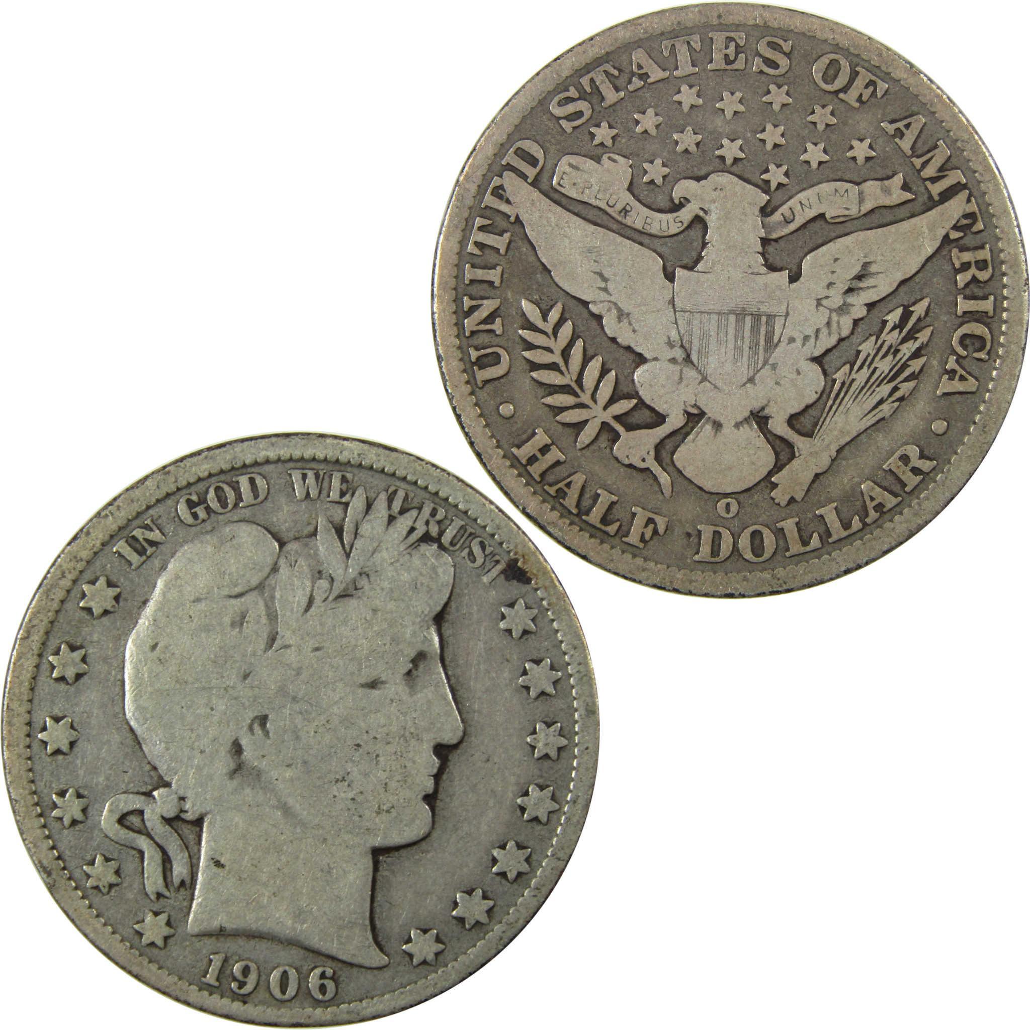 1906 O Barber Silver Half Dollar G Good Details 50c Coin SKU:I25814