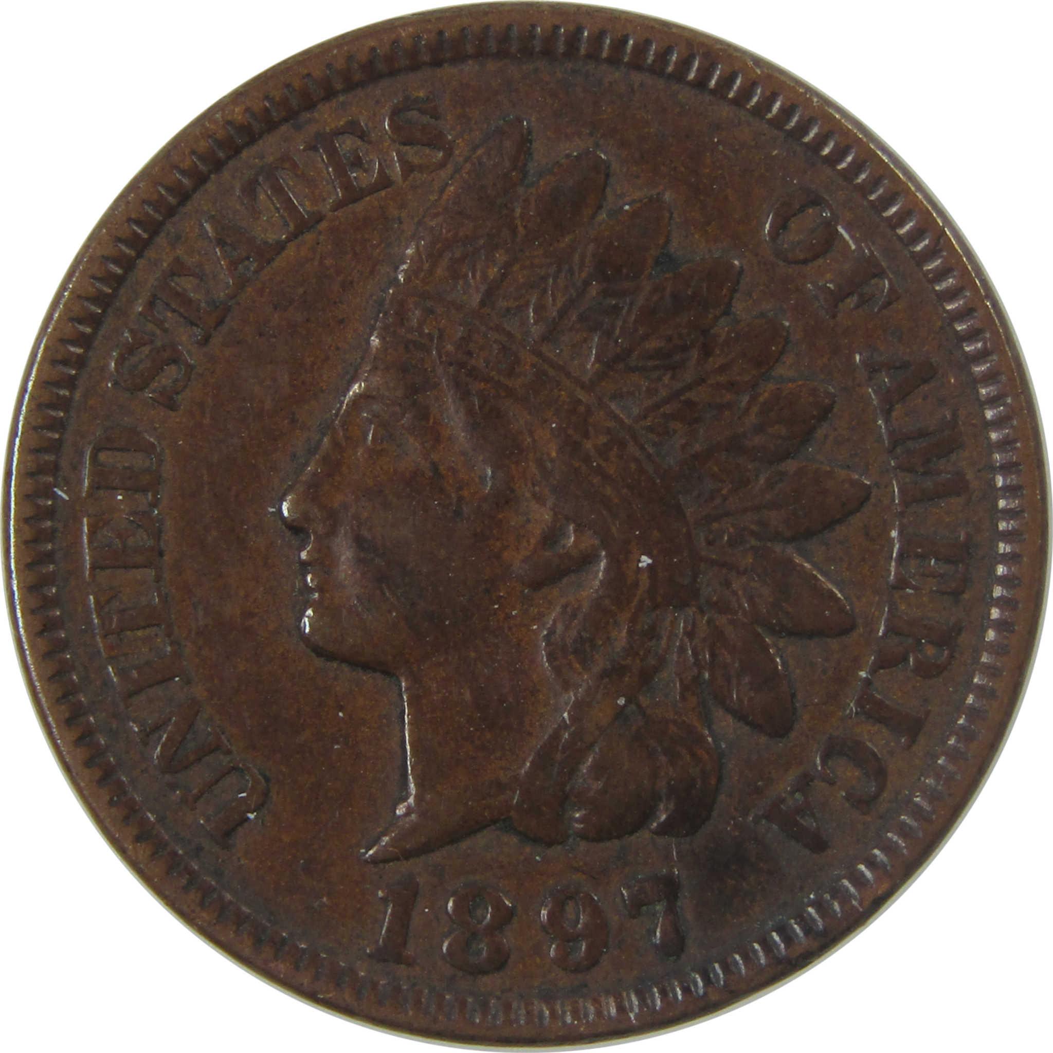 1897 Indian Head Cent XF EF Extremely Fine Penny 1c Coin SKU:I25256