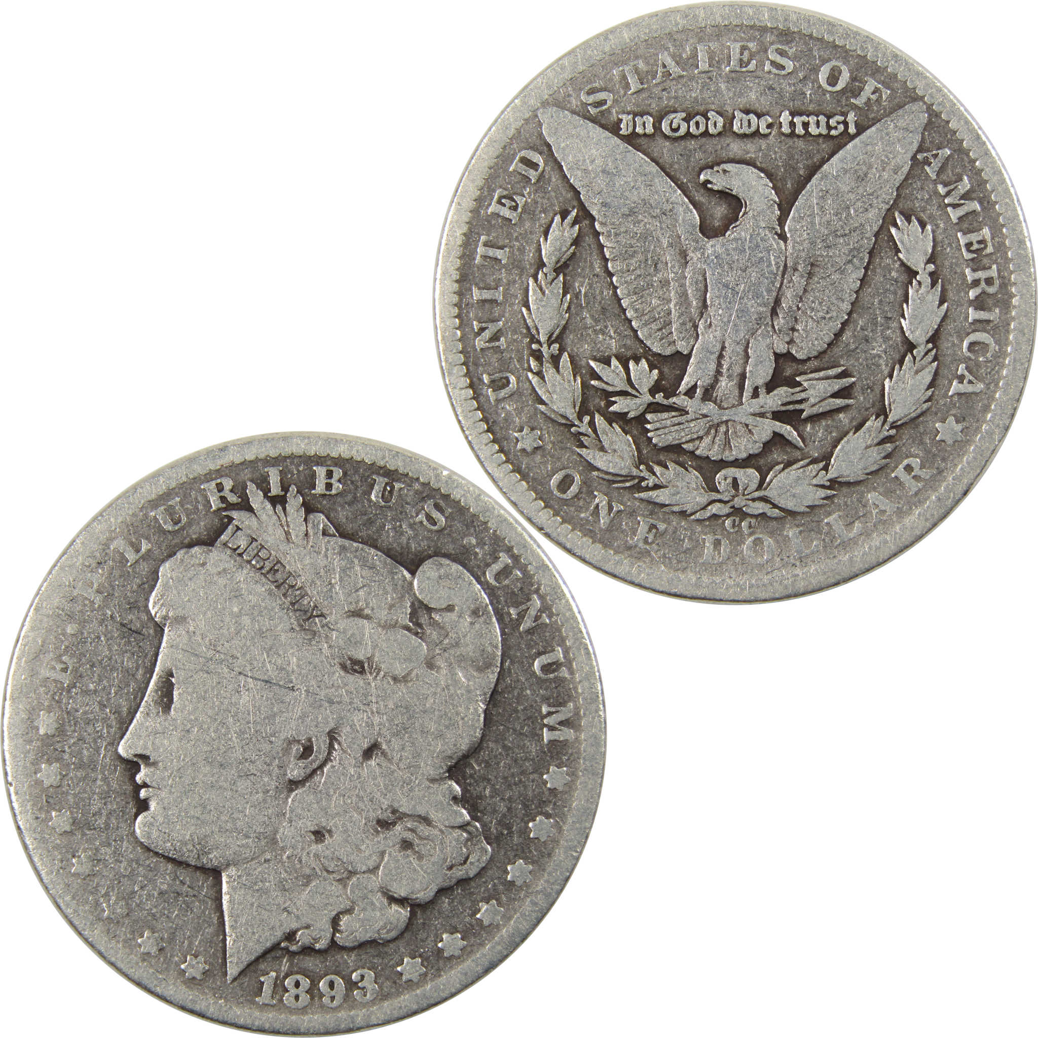 1893 CC Morgan Dollar G Good Details Silver $1 Coin SKU:I10203 - Morgan coin - Morgan silver dollar - Morgan silver dollar for sale - Profile Coins & Collectibles