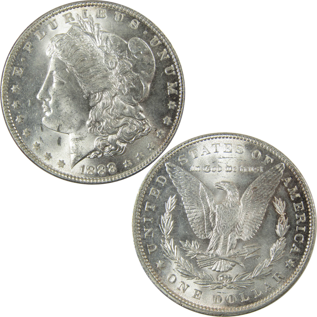 1888 Morgan Silver Dollar Uncirculated Mint State $1 Coin SKU:I28244