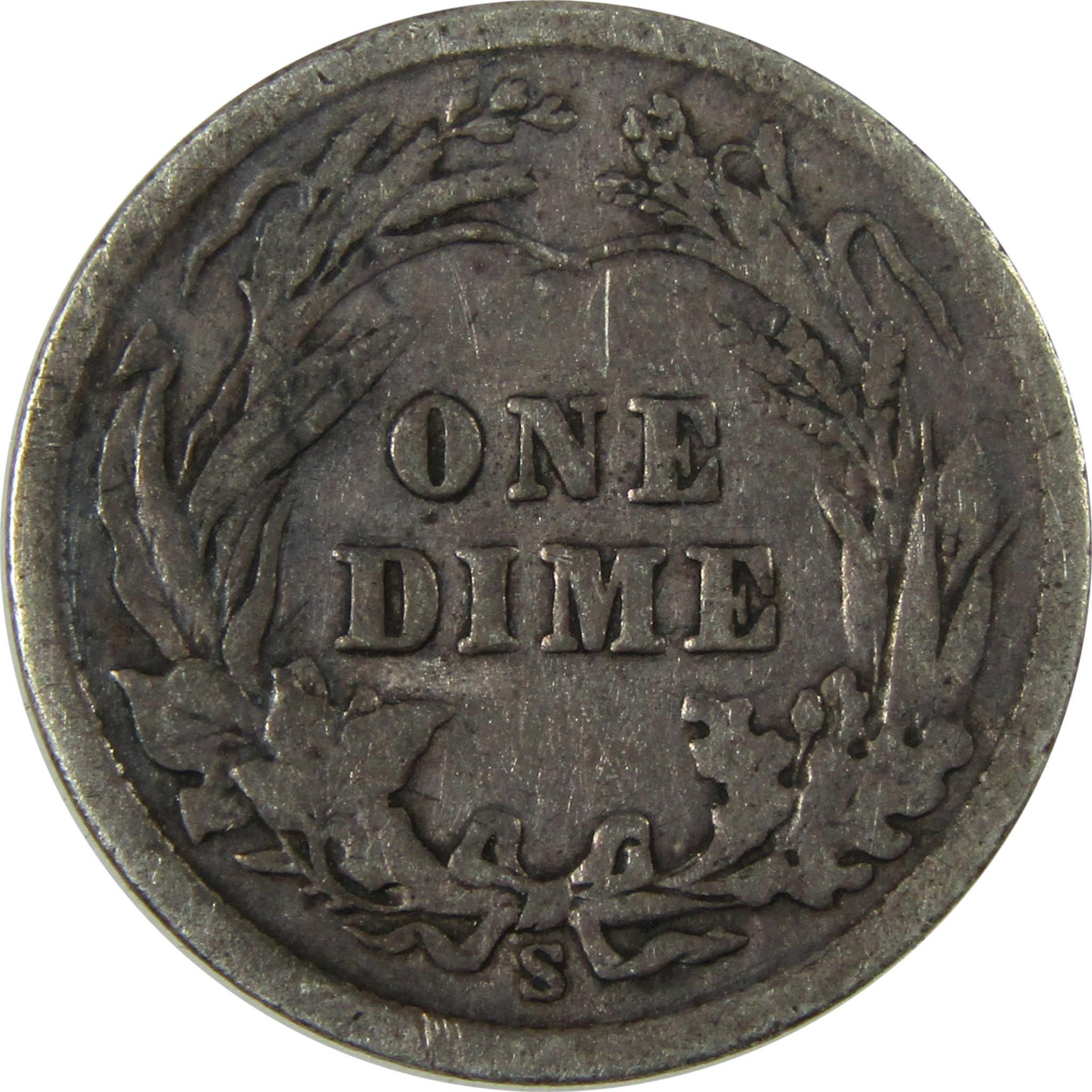 1906 S Barber Silver Dime F Fine Details 10c Coin SKU:CP1029