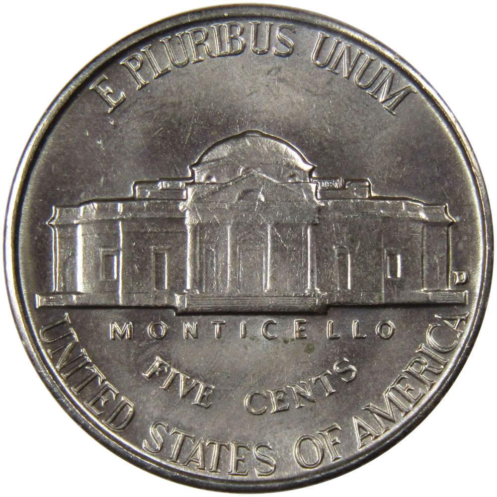 1951 D Jefferson Nickel Uncirculated Mint State 5c Coin Collectible