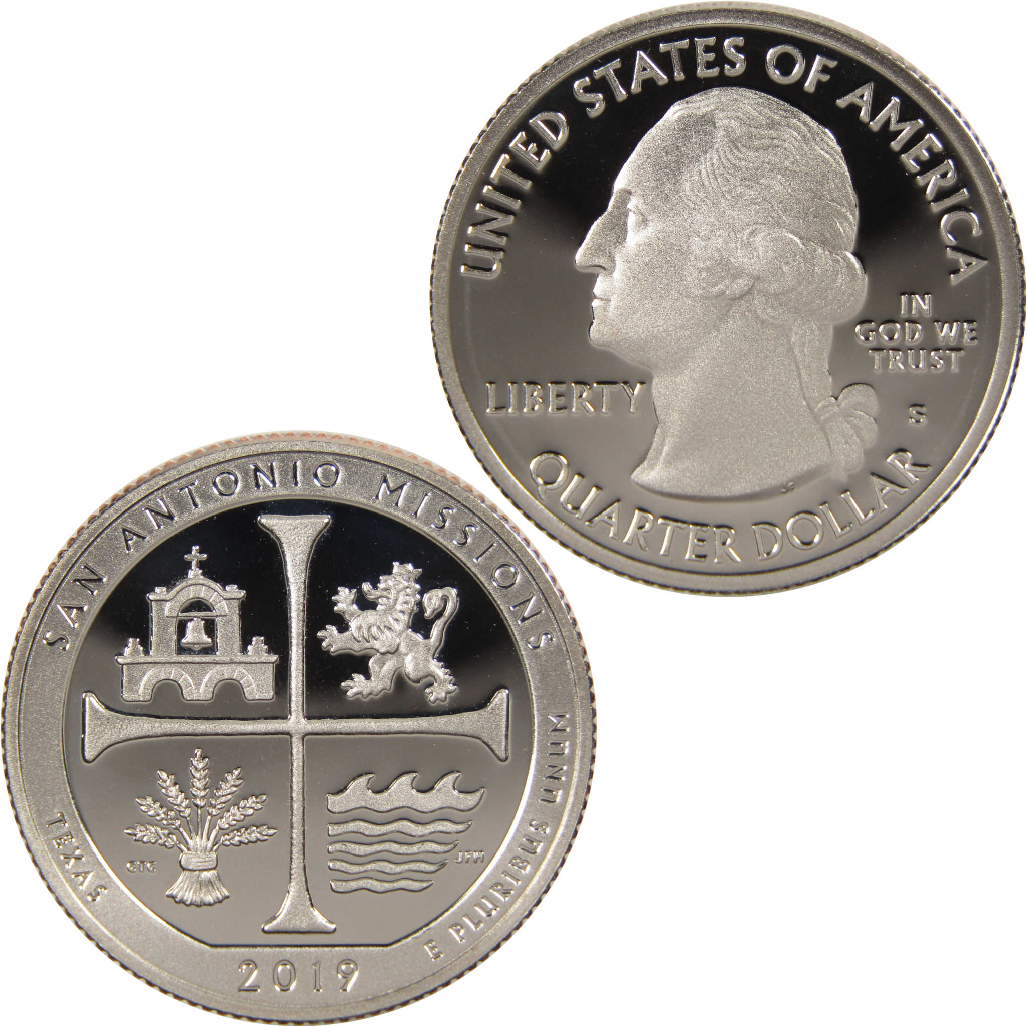 2019 S San Antonio Missions National Park Quarter Choice Proof Clad