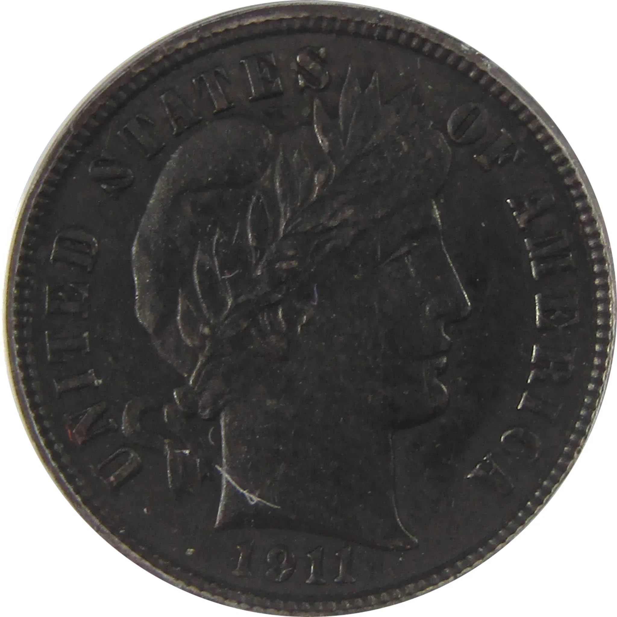 1911 Barber Dime AU 58 Details ANACS Silver 10c Coin SKU:I20154