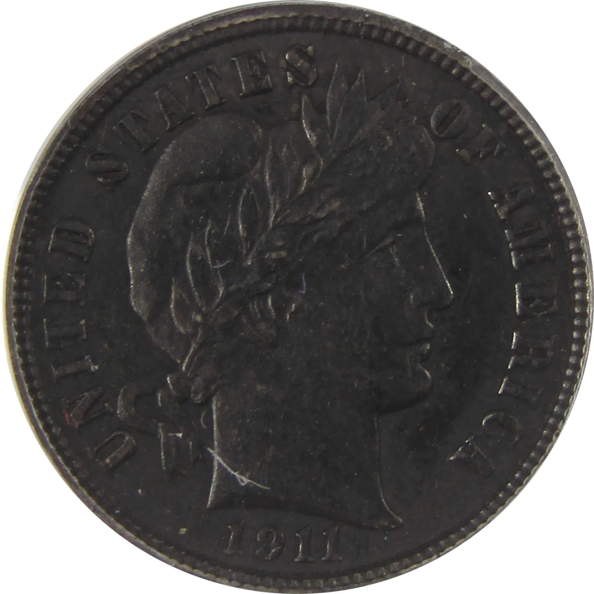 1911 Barber Dime AU 58 Details ANACS Silver 10c Coin SKU:I20154