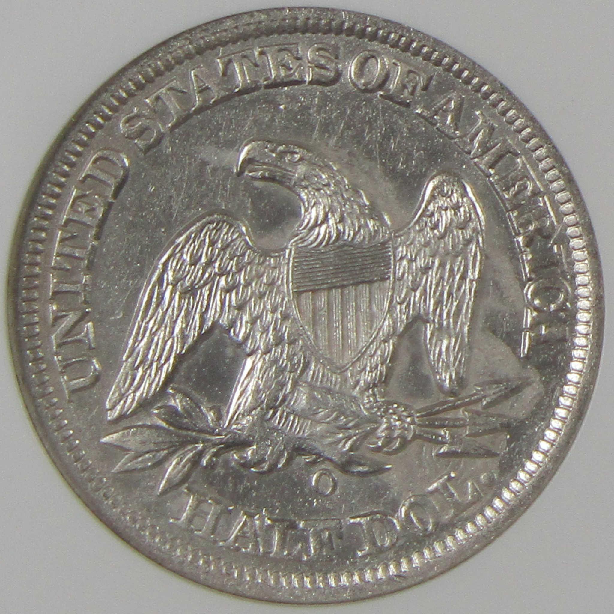 1858 O Seated Liberty Silver Half Dollar NGC SS Republic Shipwreck