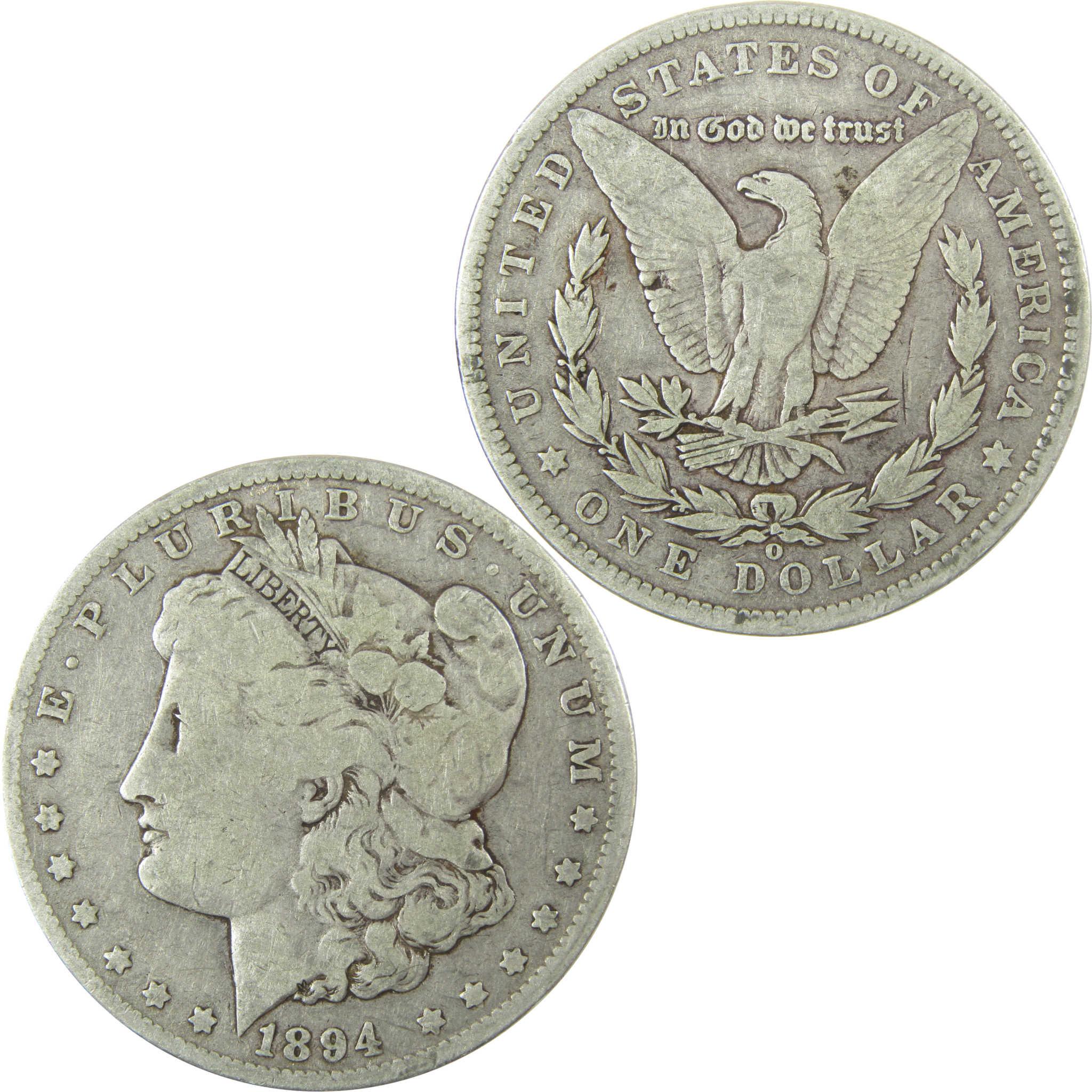 1894 O Morgan Silver Dollar VG Very Good $1 Coin SKU:I26713 - Morgan coin - Morgan silver dollar - Morgan silver dollar for sale - Profile Coins & Collectibles