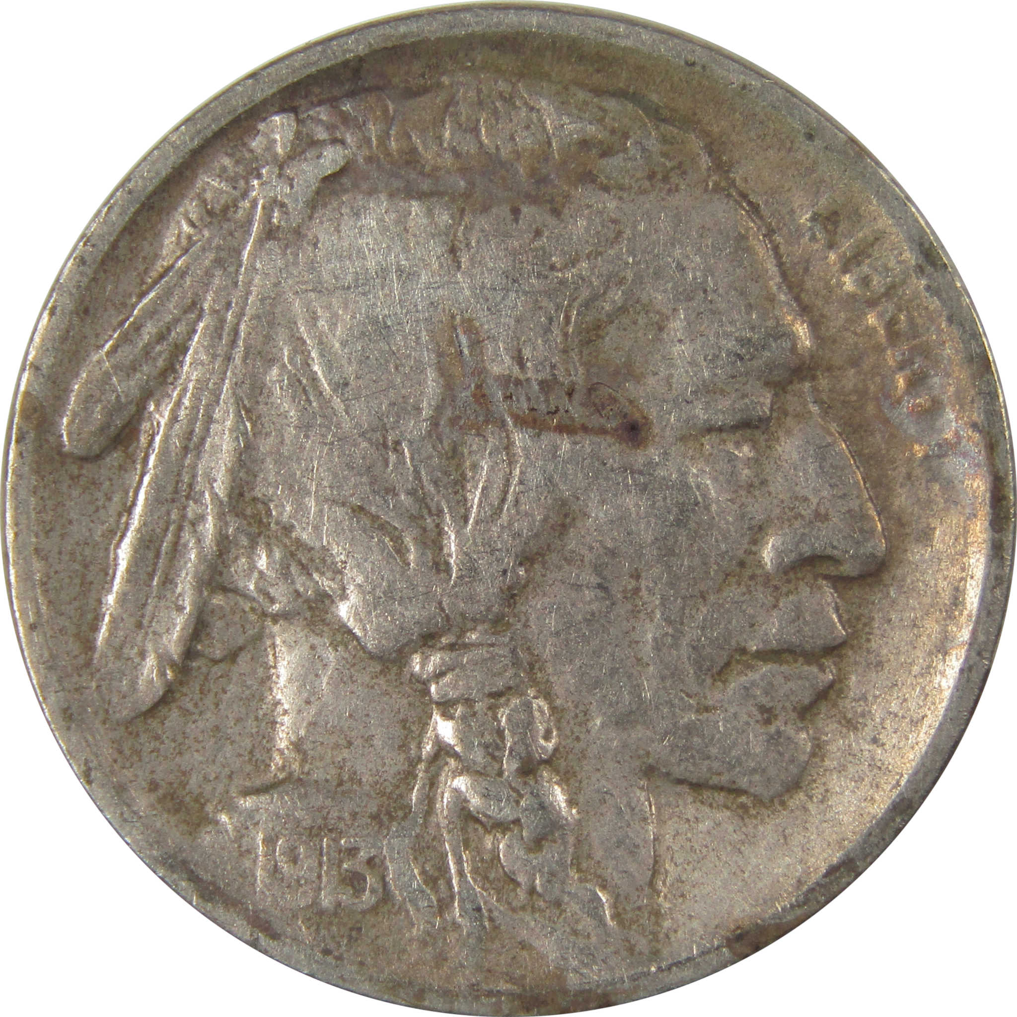 1913 S Type 1 Indian Head Buffalo Nickel F Fine Details SKU:I22903