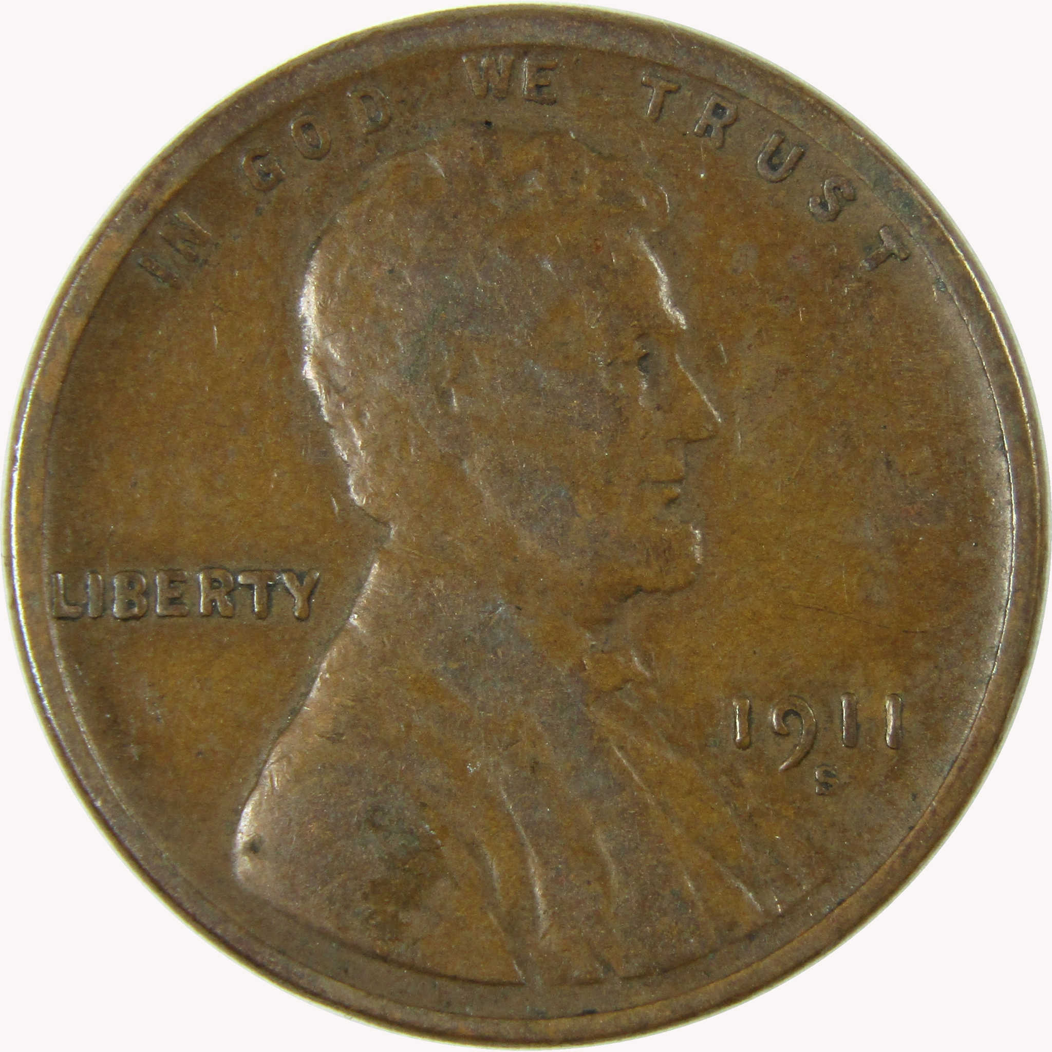 1911 S Lincoln Wheat Cent F Fine Penny 1c Coin Collectible SKU:I26378