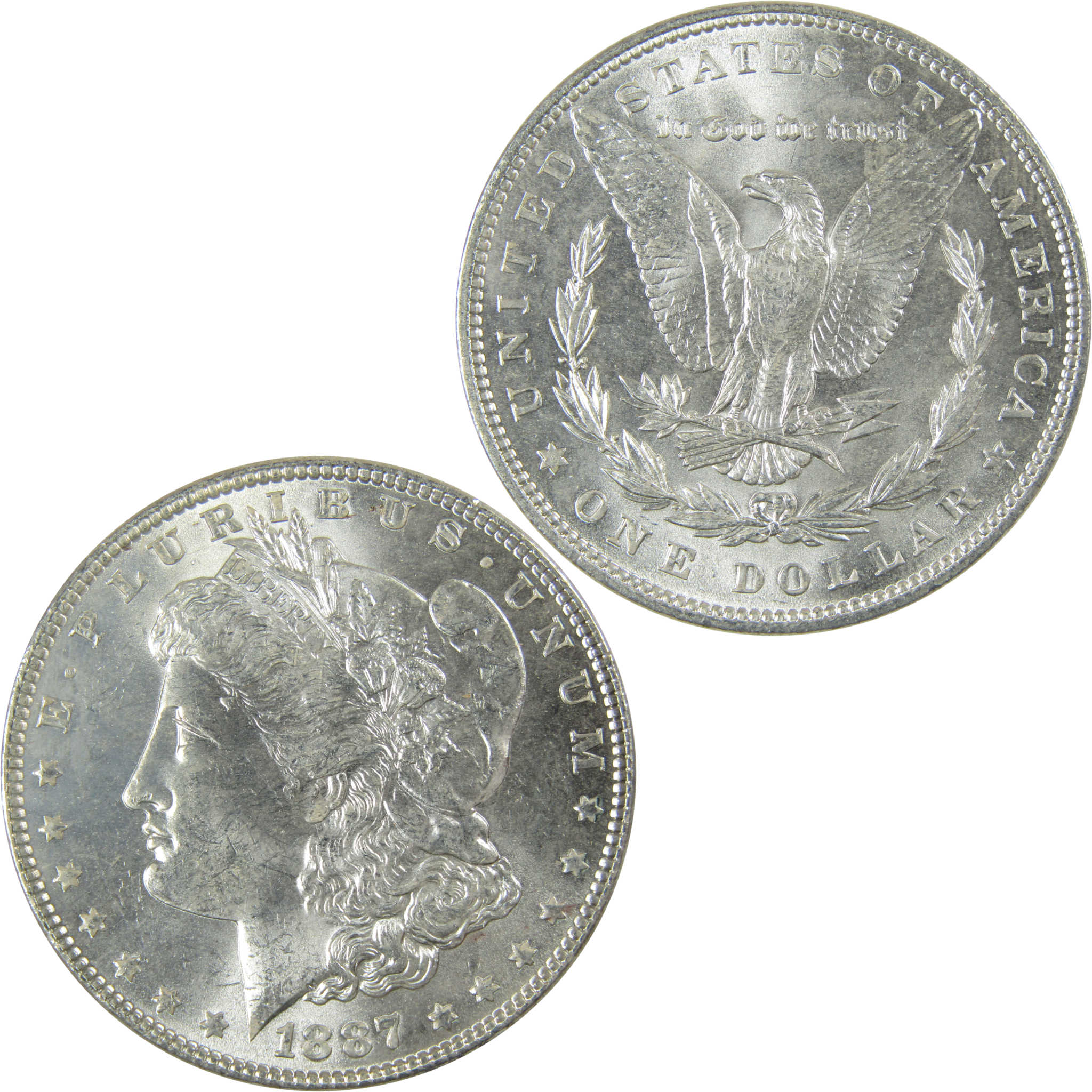 1887 Morgan Silver Dollar Uncirculated Mint State $1 Coin SKU:CP676