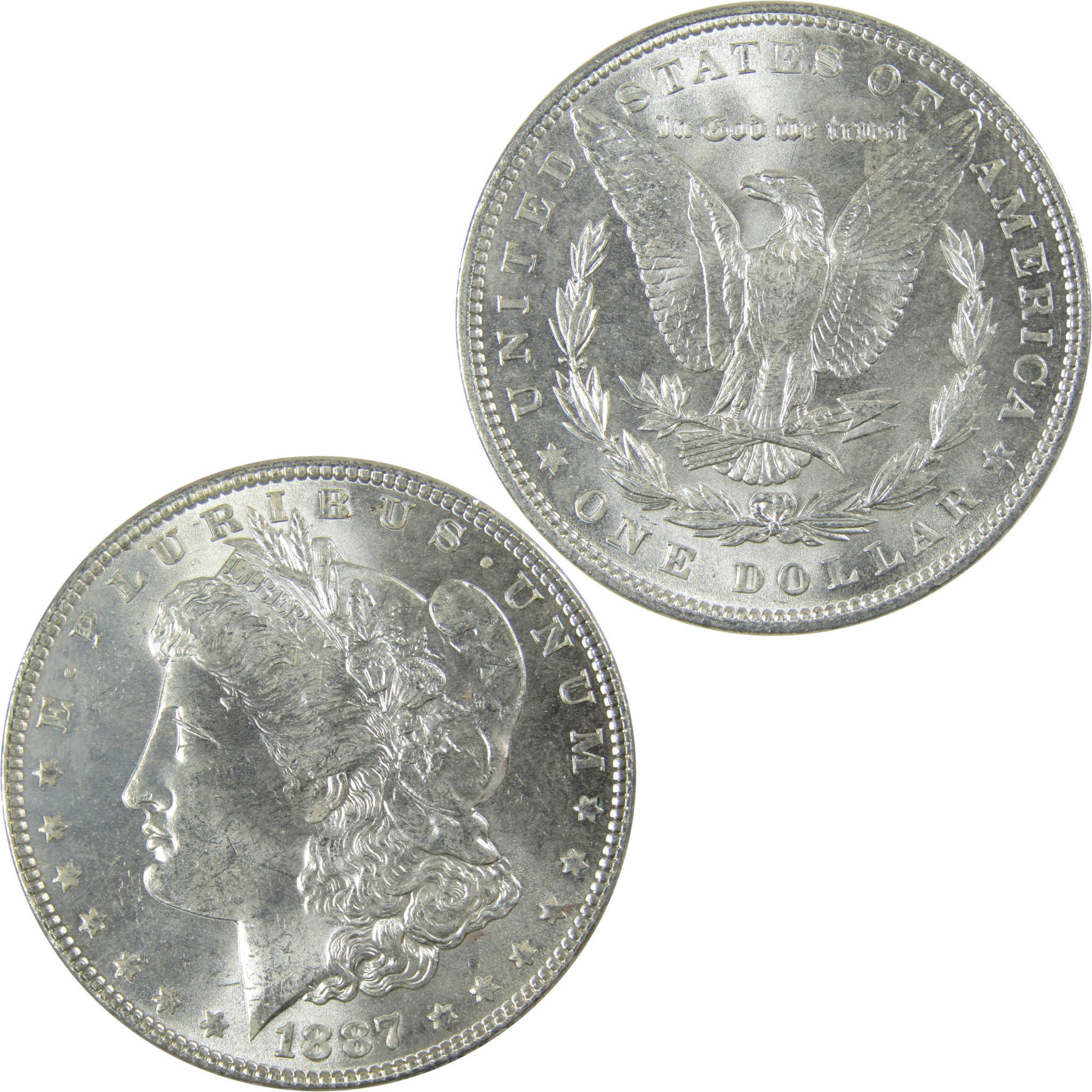 1887 Morgan Silver Dollar Uncirculated Mint State $1 Coin SKU:CP676 - Morgan coin - Morgan silver dollar - Morgan silver dollar for sale - Profile Coins & Collectibles