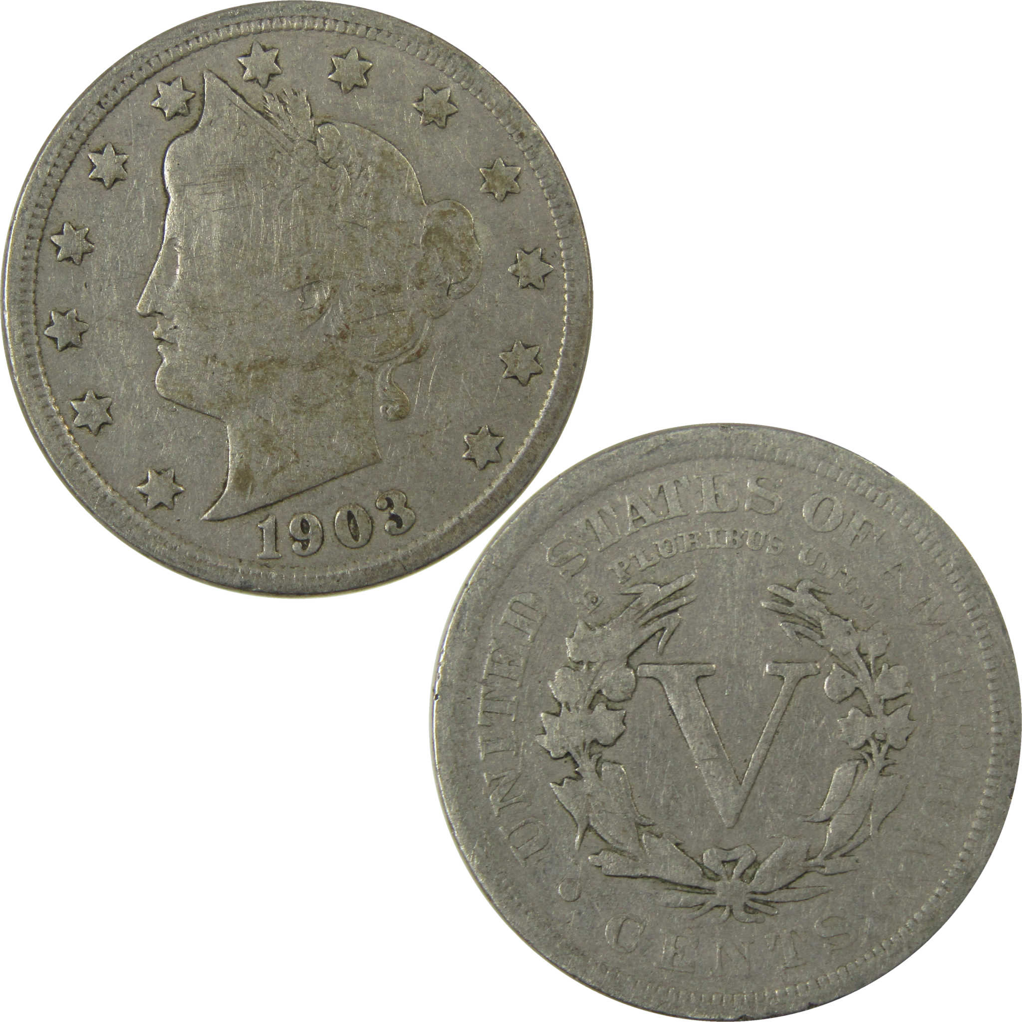 1903 Liberty Head V Nickel VG Very Good 5c Coin Collectible SKU:I26924