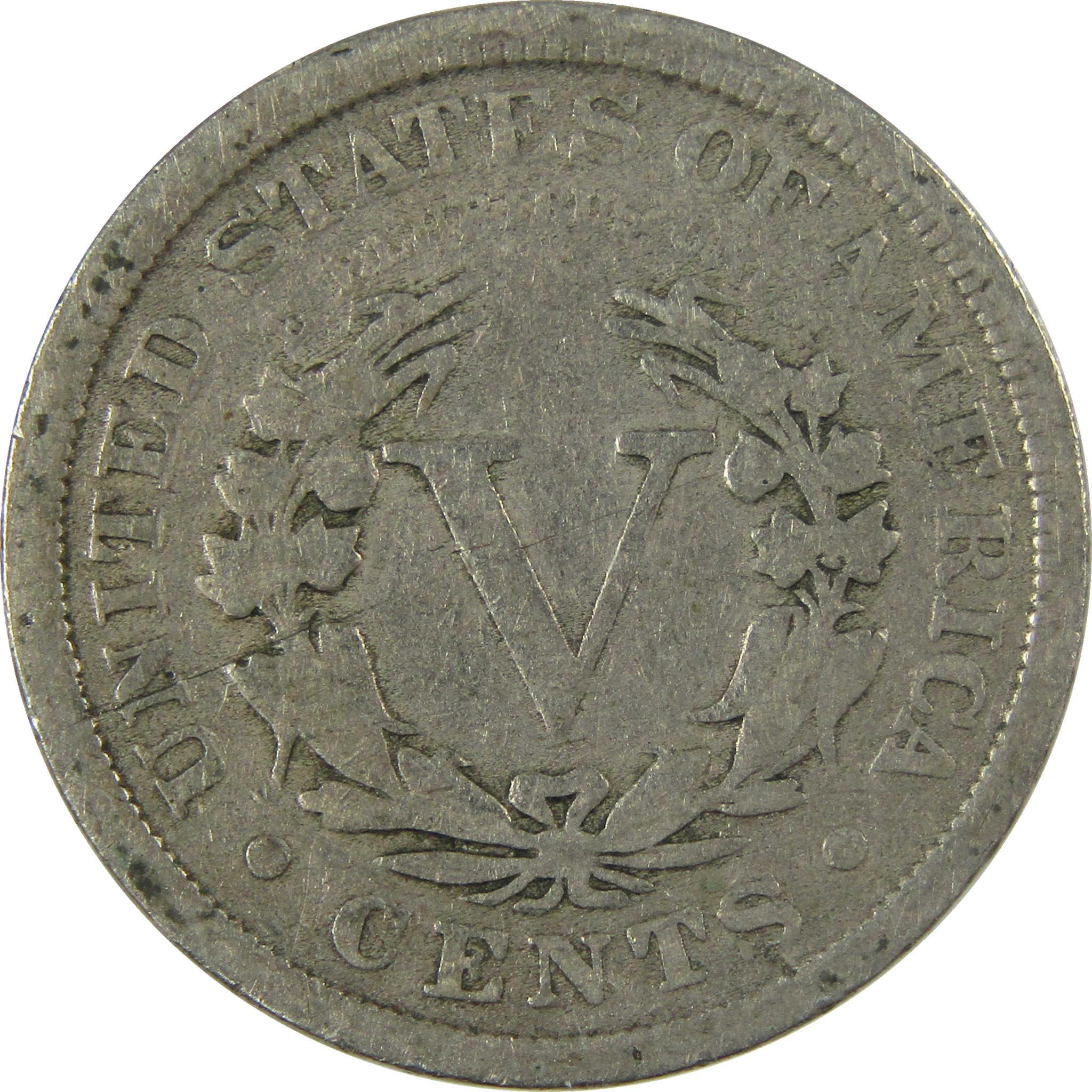 1912 Liberty Head V Nickel G Good 5c Coin Collectible SKU:I26925