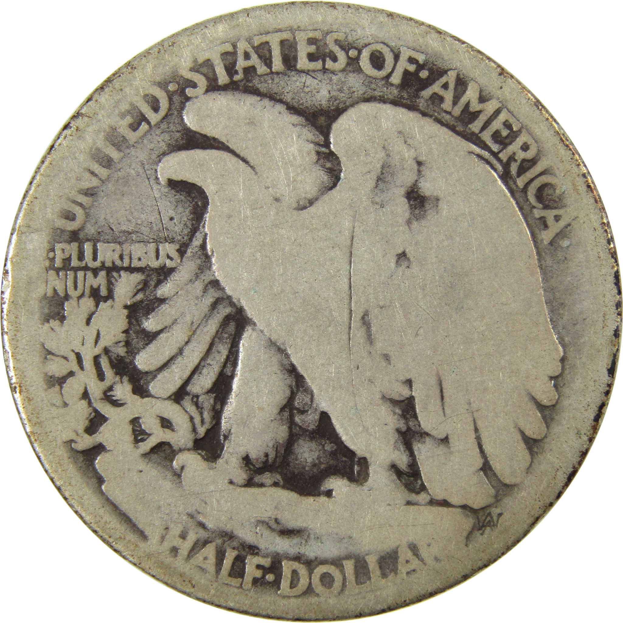 1916 D Liberty Walking Silver Half Dollar AG About Good SKU:I26019