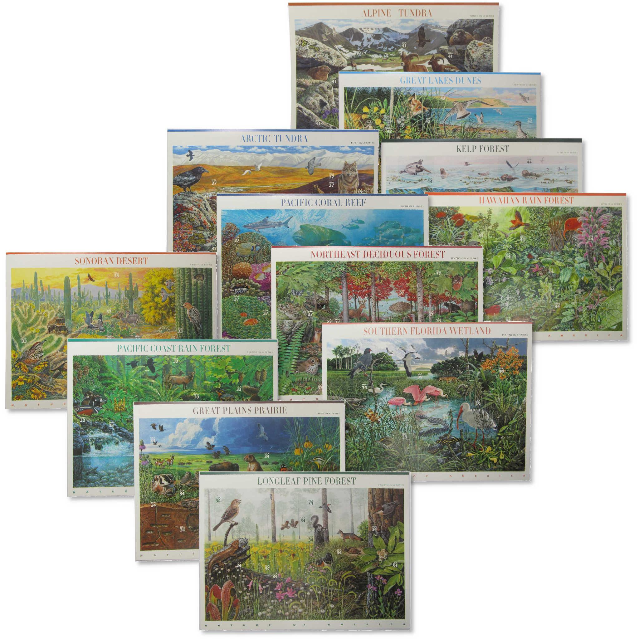 1999-2010 Nature of America 12-Sheet Stamp Collection