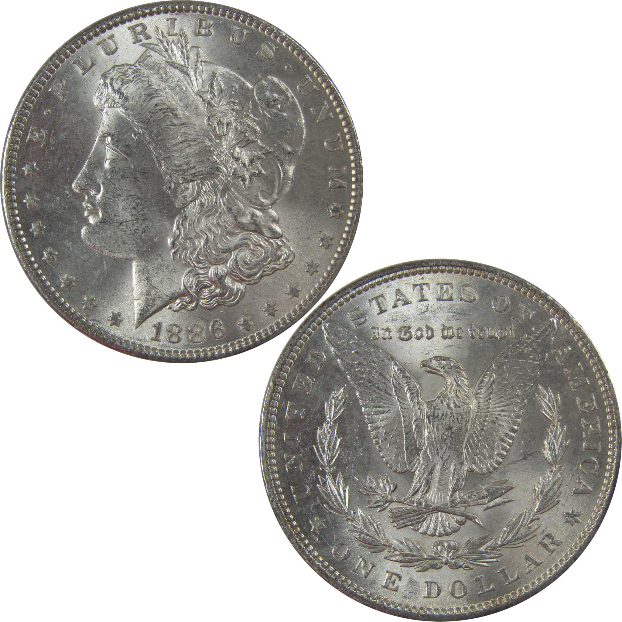 1886 Morgan Dollar Uncirculated Silver $1 Coin SKU:CPC1161 - Morgan coin - Morgan silver dollar - Morgan silver dollar for sale - Profile Coins & Collectibles