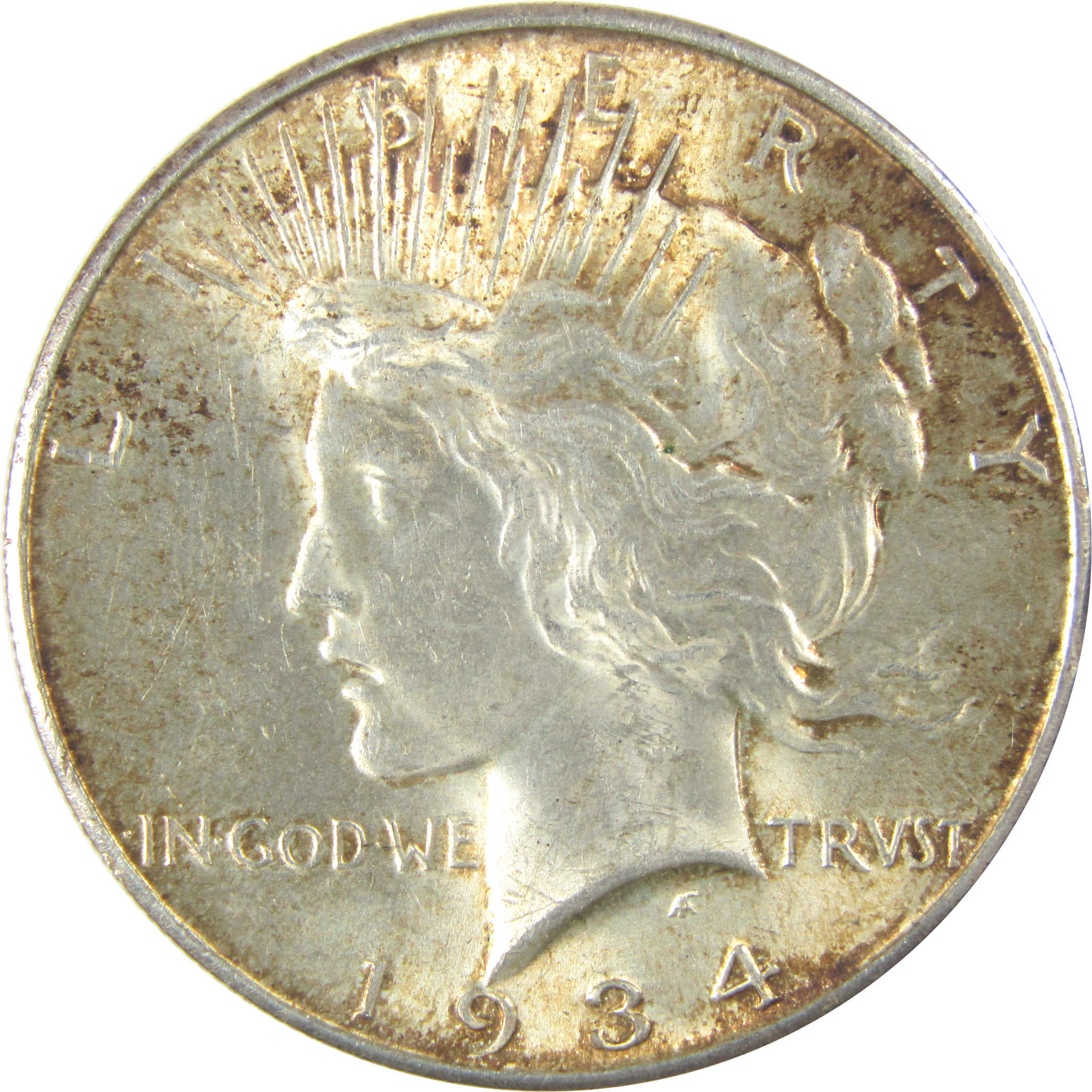 1934 D Peace Dollar Uncirculated Details Silver $1 Coin SKU:I19775