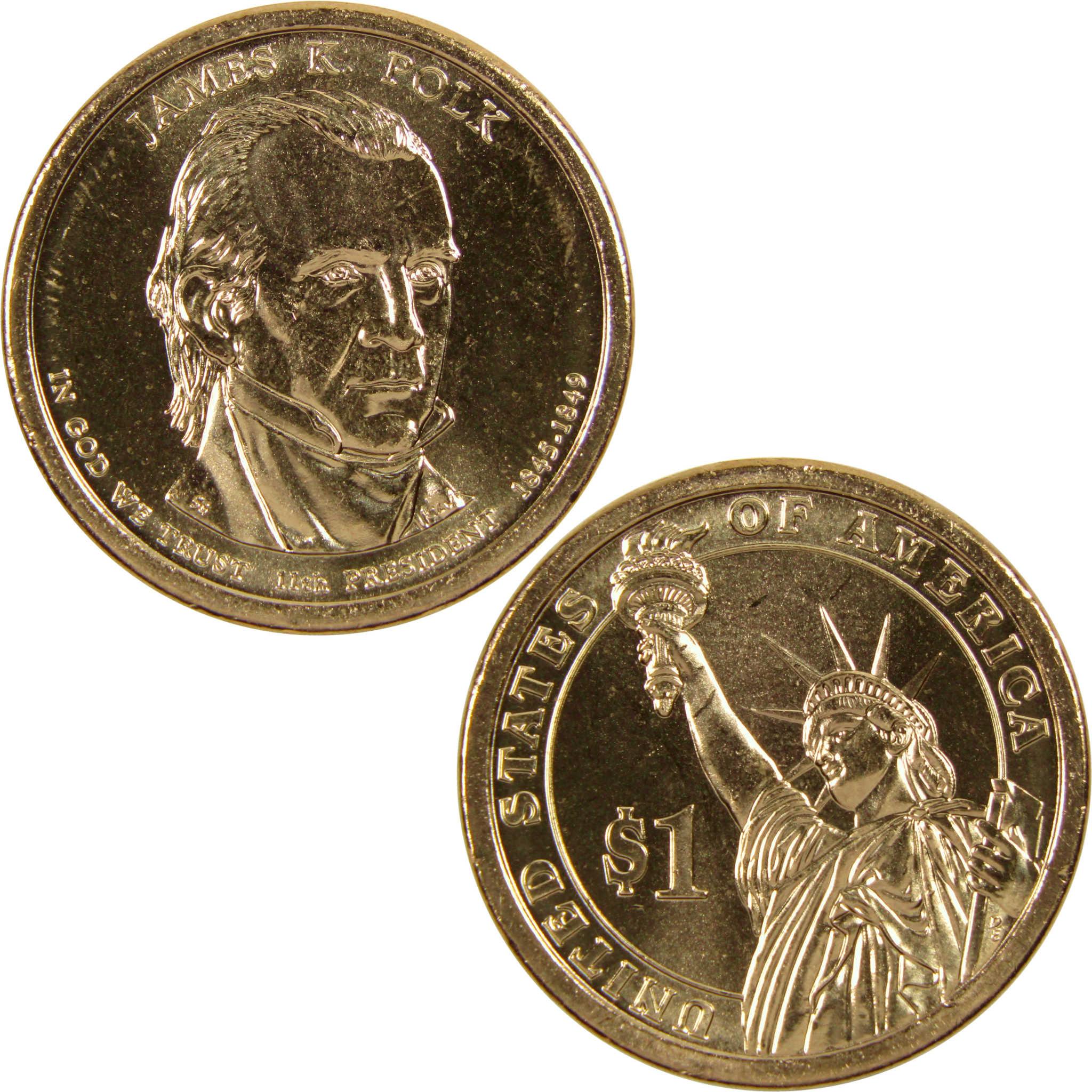 2009 P James K Polk Presidential Dollar BU Uncirculated $1 Coin