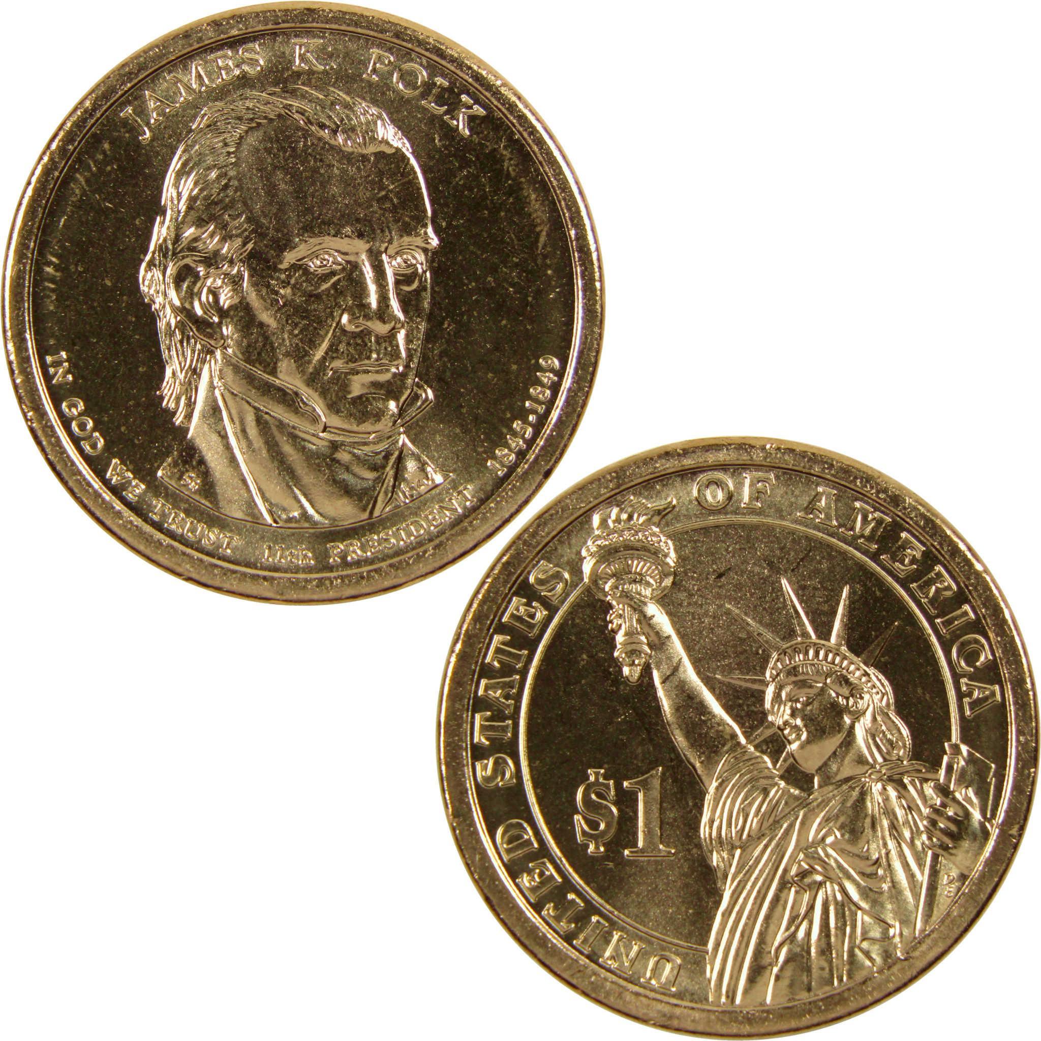 2009 P James K Polk Presidential Dollar BU Uncirculated $1 Coin