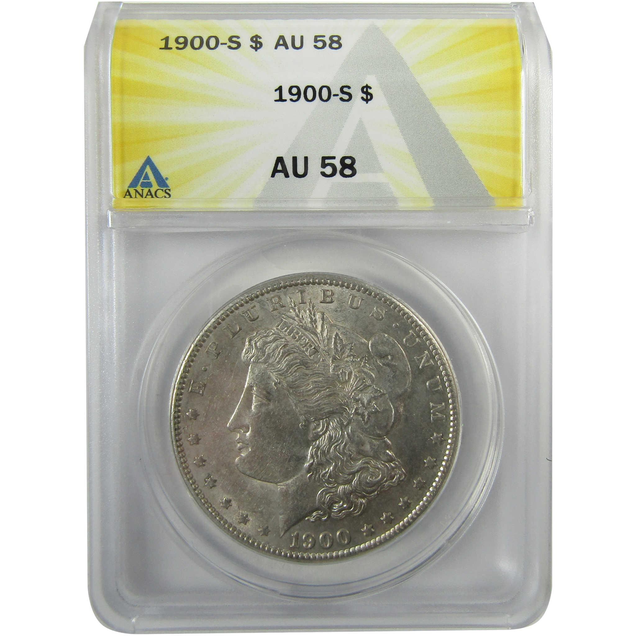 1900 S Morgan Silver Dollar AU 58 ANACS $1 Coin Collectible SKU:I28052 - Morgan coin - Morgan silver dollar - Morgan silver dollar for sale - Profile Coins & Collectibles