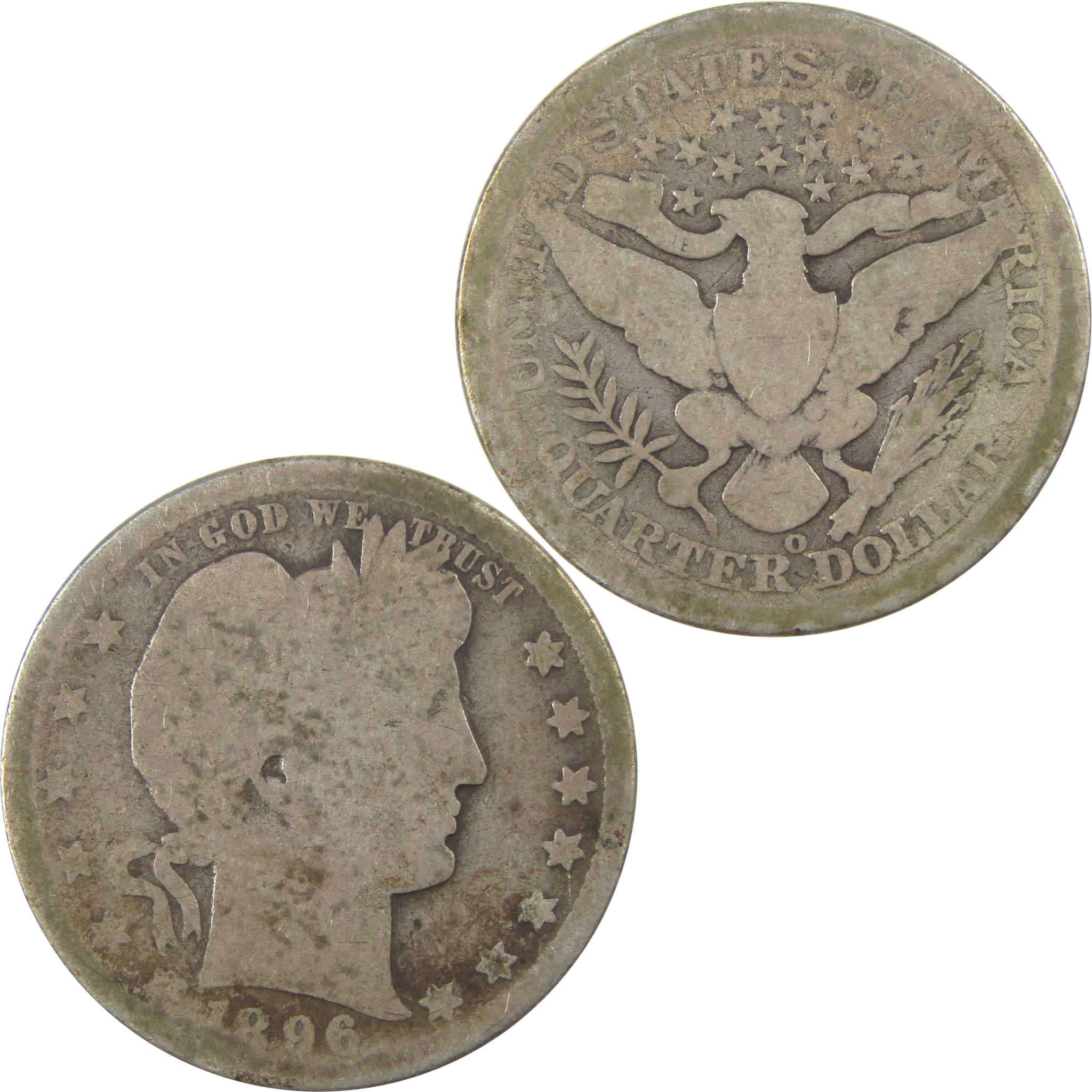 1896 O Barber Quarter AG About Good Silver 25c Coin SKU:I21882