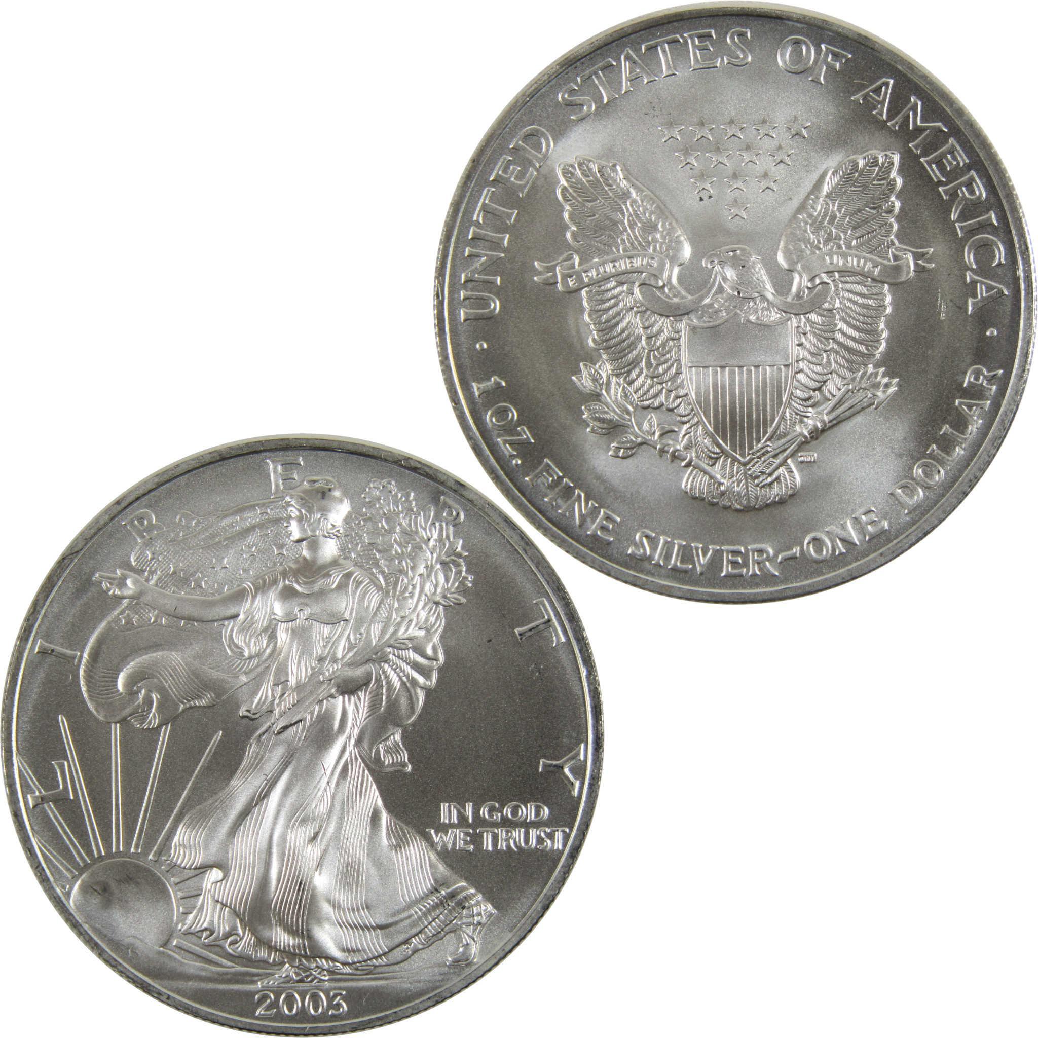 2003 American Eagle BU Uncirculated 1 oz .999 Silver Bullion $1 Coin