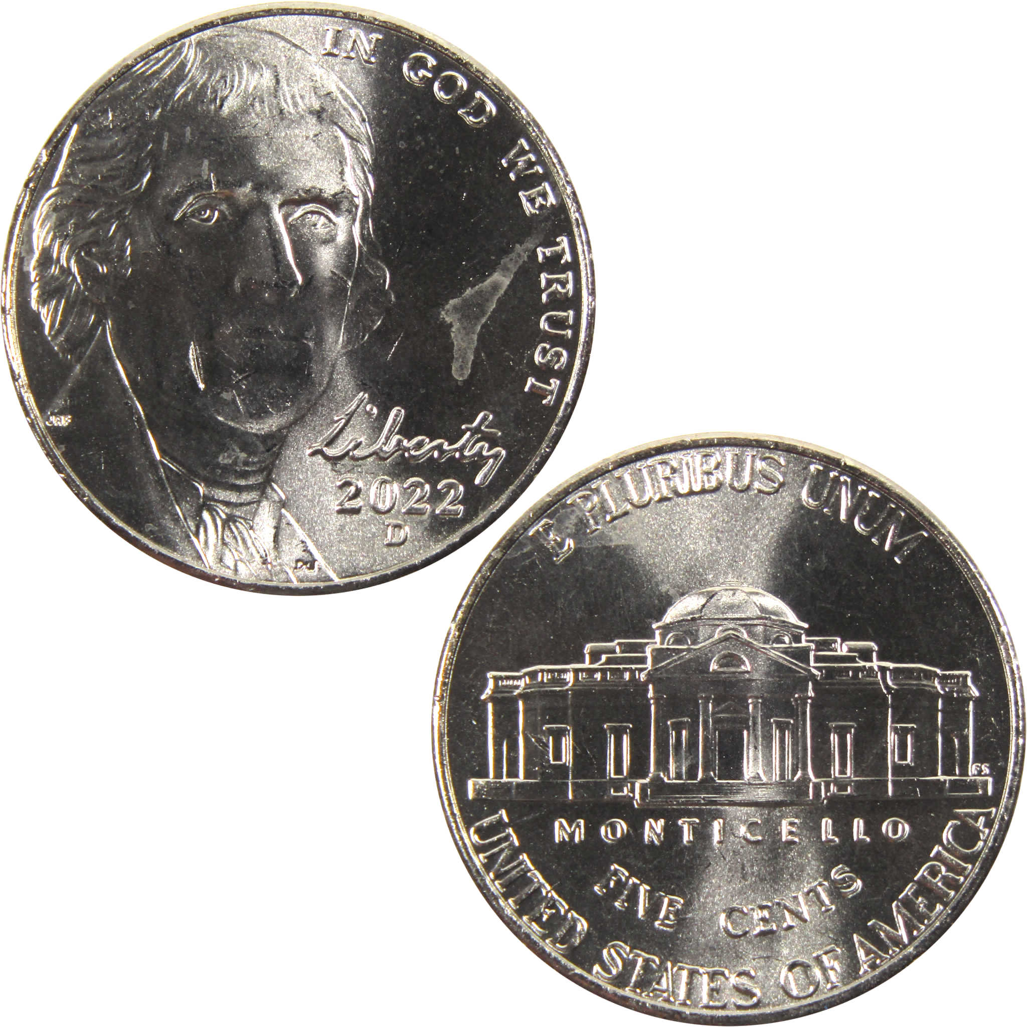 2022 D Jefferson Nickel BU Uncirculated 5c Coin