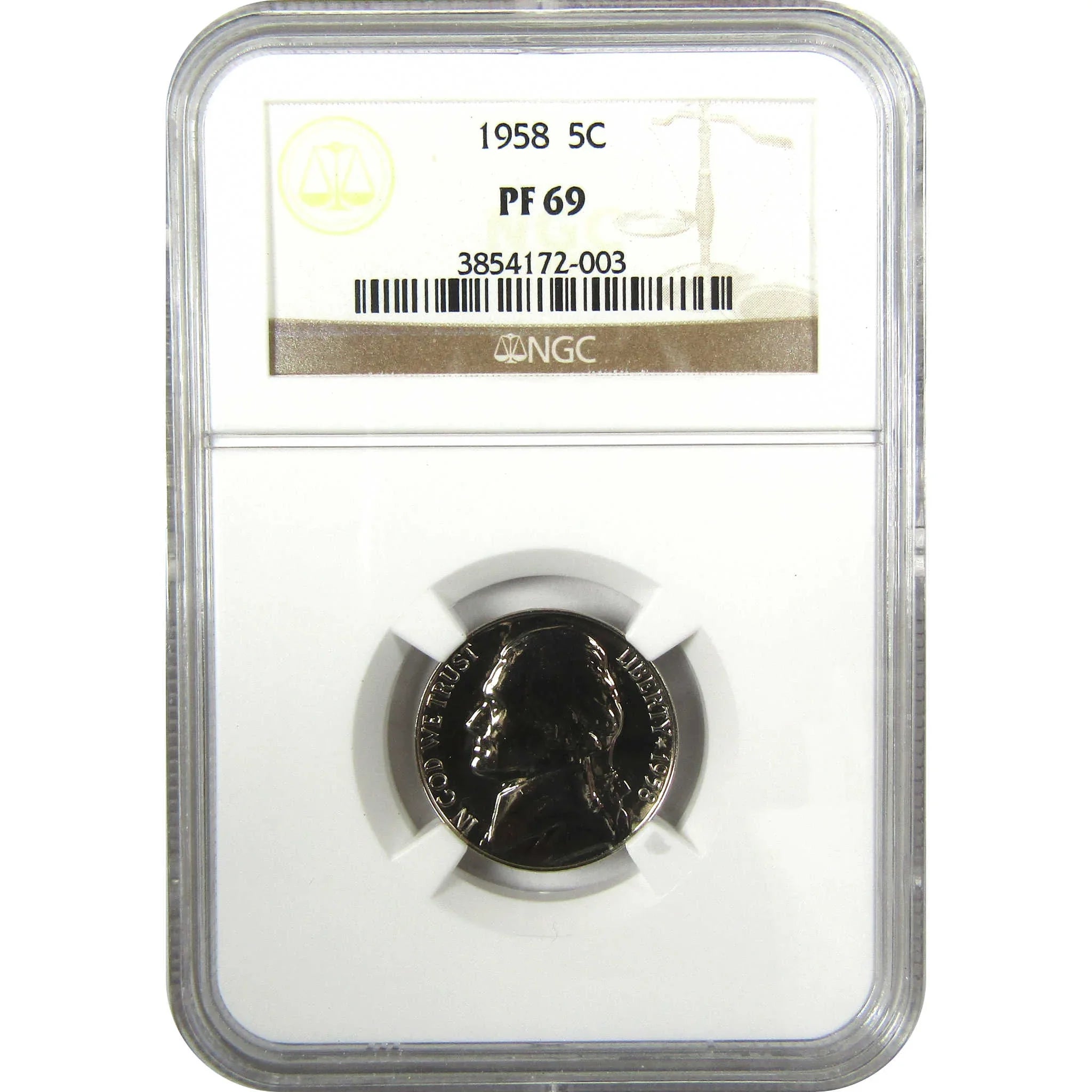 1958 Jefferson Nickel PF 69 NGC Proof 5c Coin Collectible SKU:I27320
