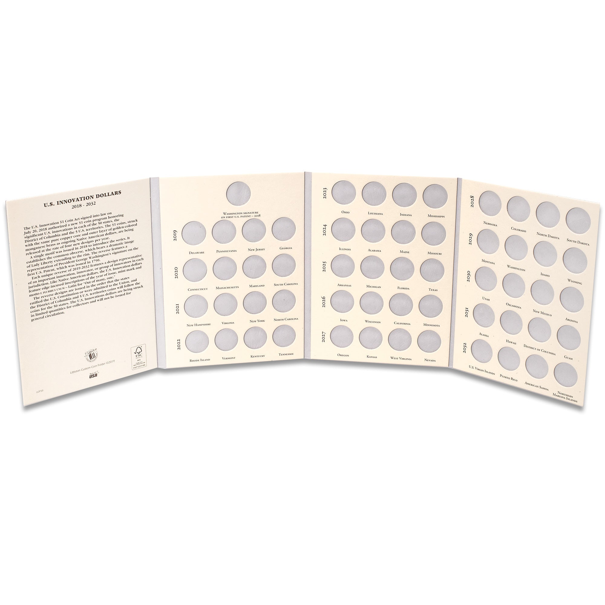 2018-2032 U.S. Innovation Dollar Folder Littleton Coin Company