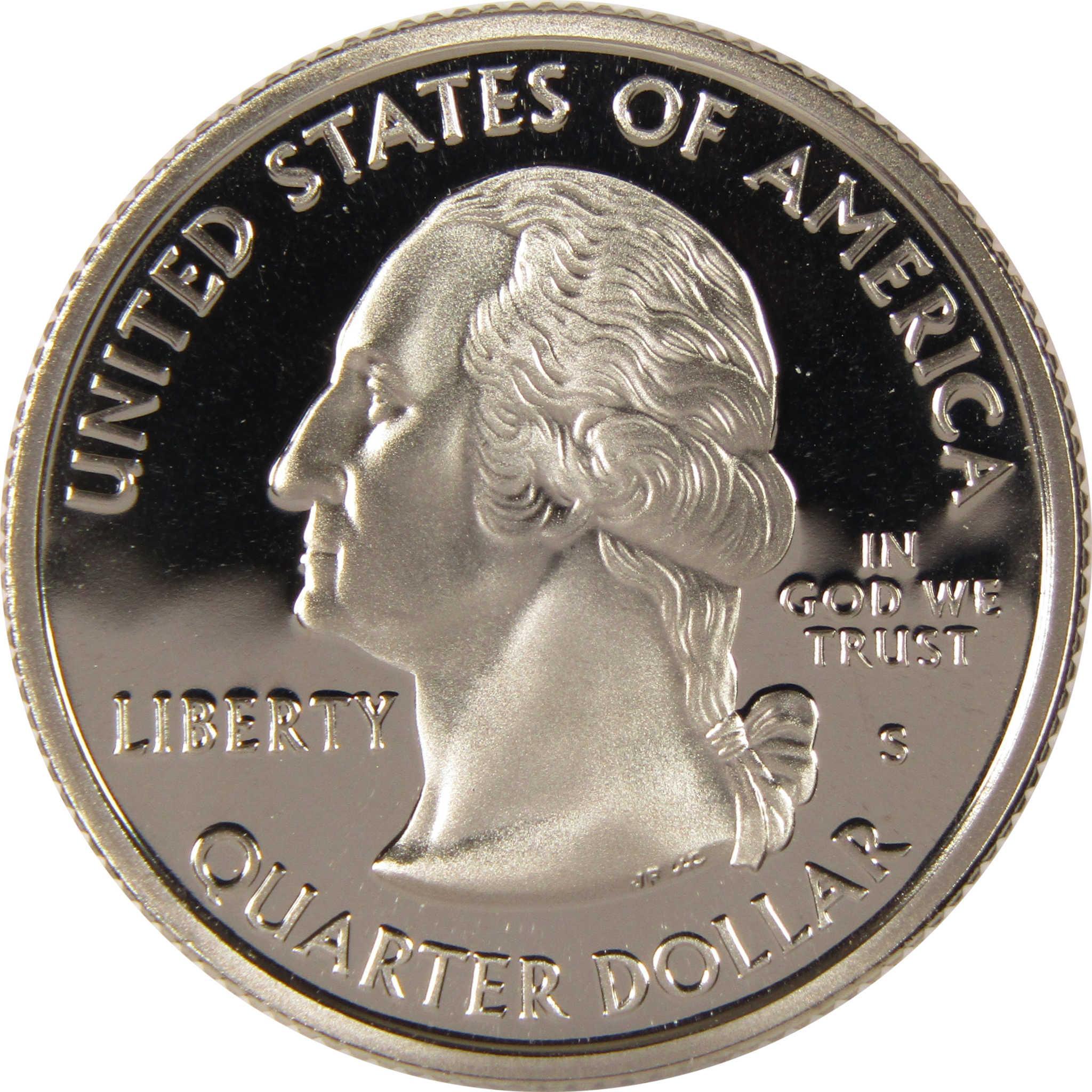 United States quarter dollar coin featuring George Washington profile, proof finish