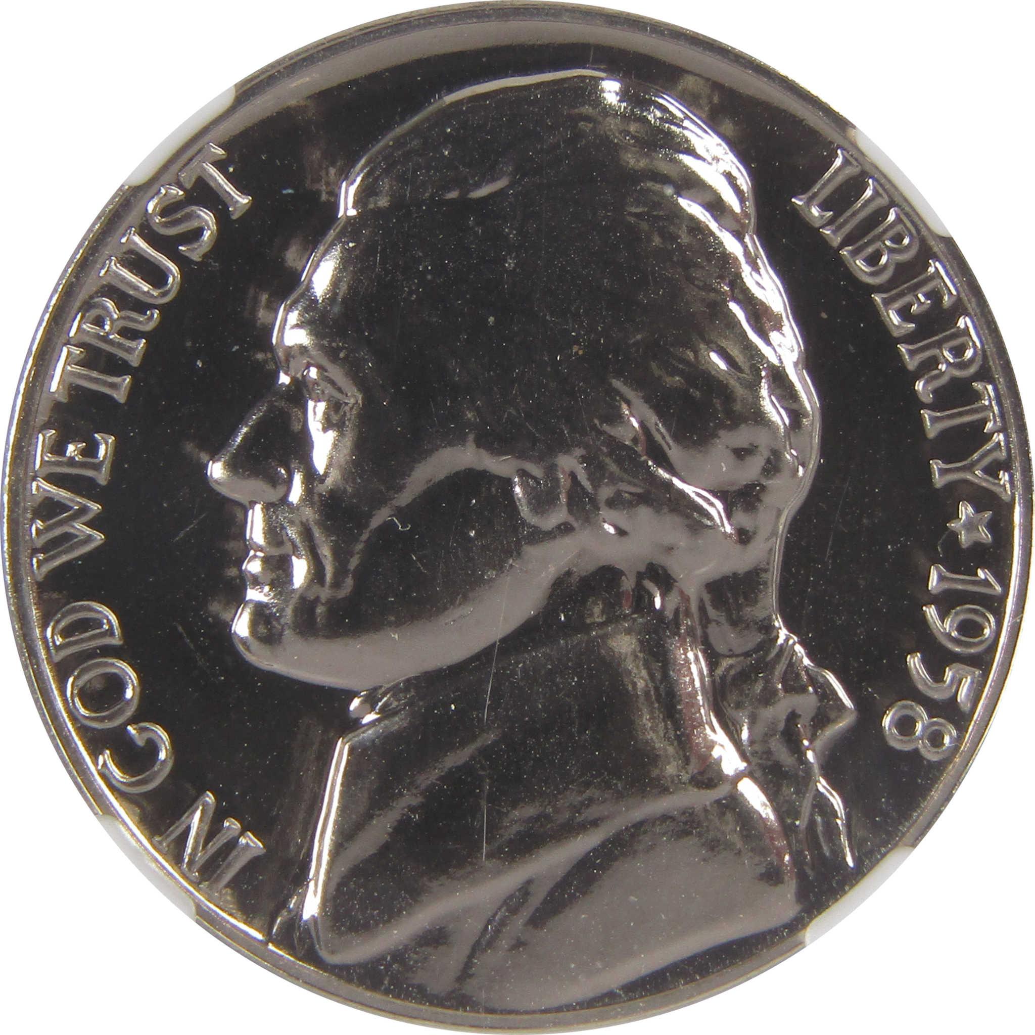 1958 Jefferson Nickel PF 68 NGC Proof 5c Coin SKU:CPC0159