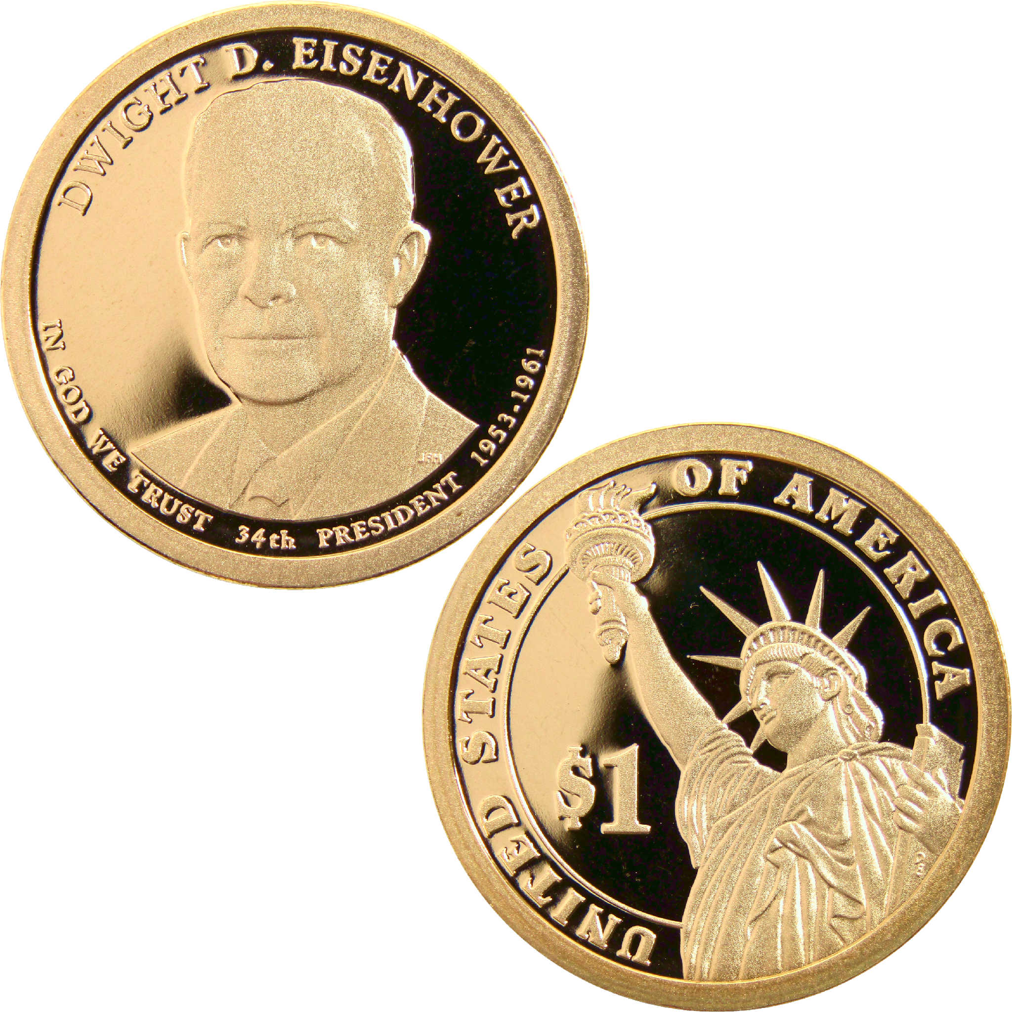 2015 S Dwight D Eisenhower Presidential Dollar Choice Proof $1 Coin
