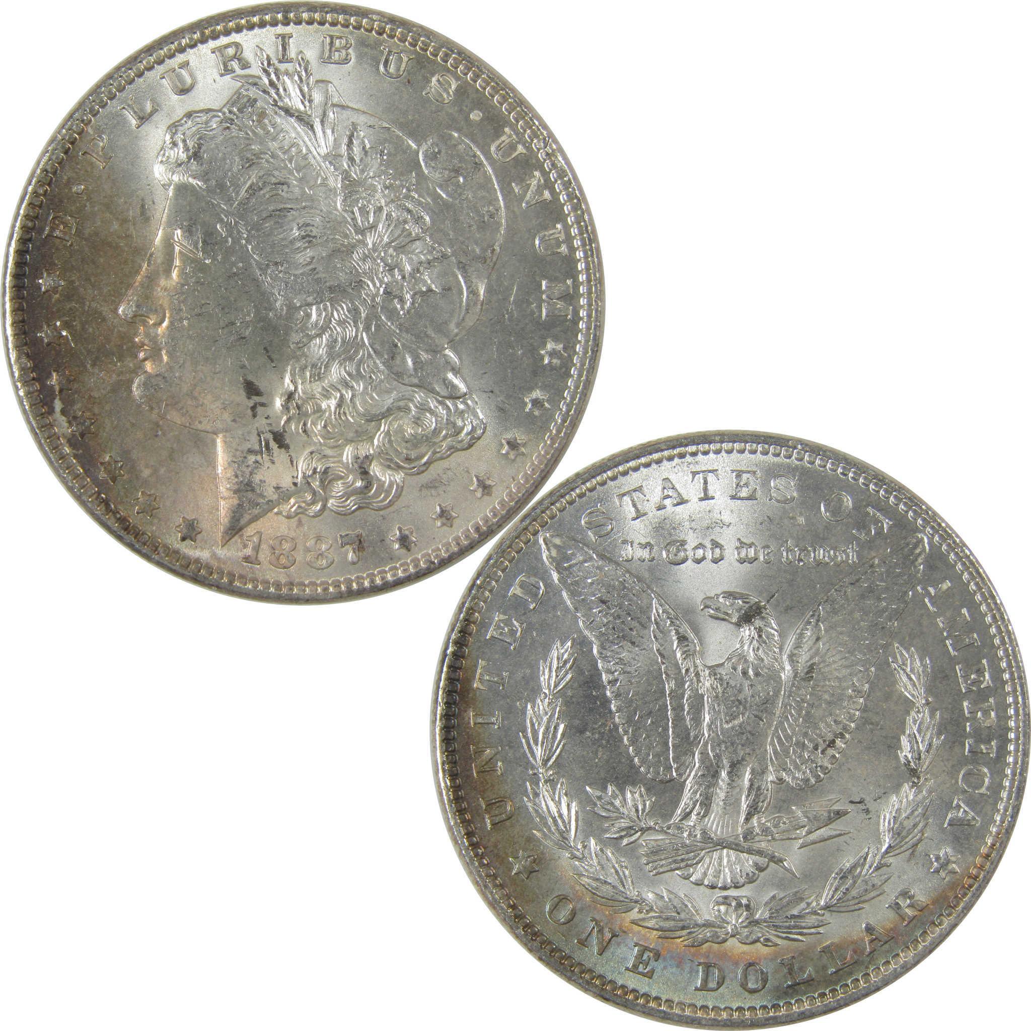 1887 Morgan Dollar Uncirculated Silver $1 Coin Toned SKU:I21039