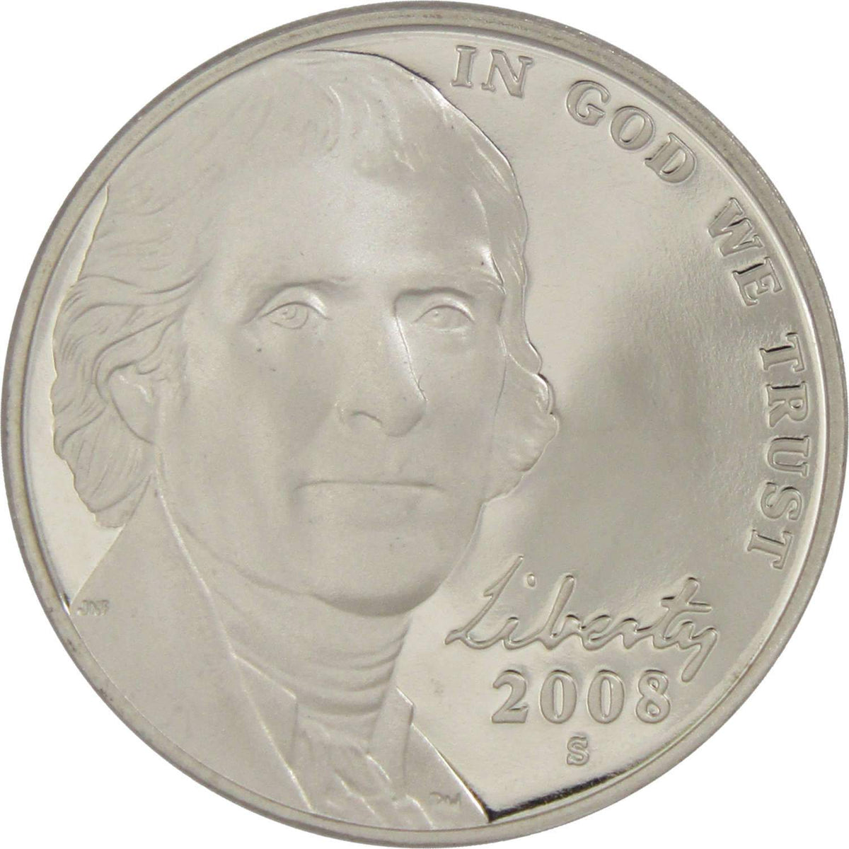 2008 S Jefferson Nickel Proof 5c Coin Collectible