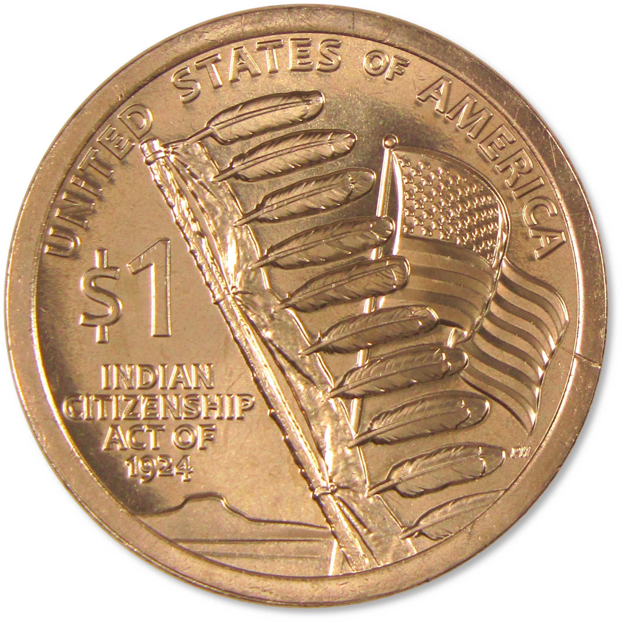 2024 D Indian Citizenship Native American Dollar Uncirculated $1 Coin