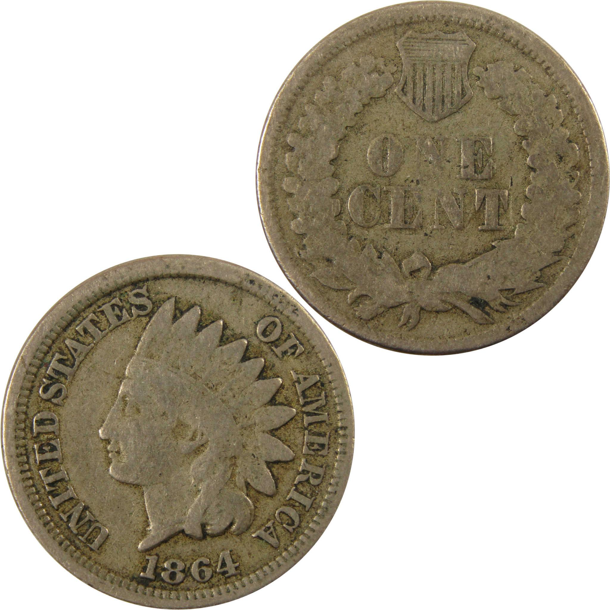 1864 Indian Head Copper-Nickel Cent VG Very Good Details SKU:CP1128
