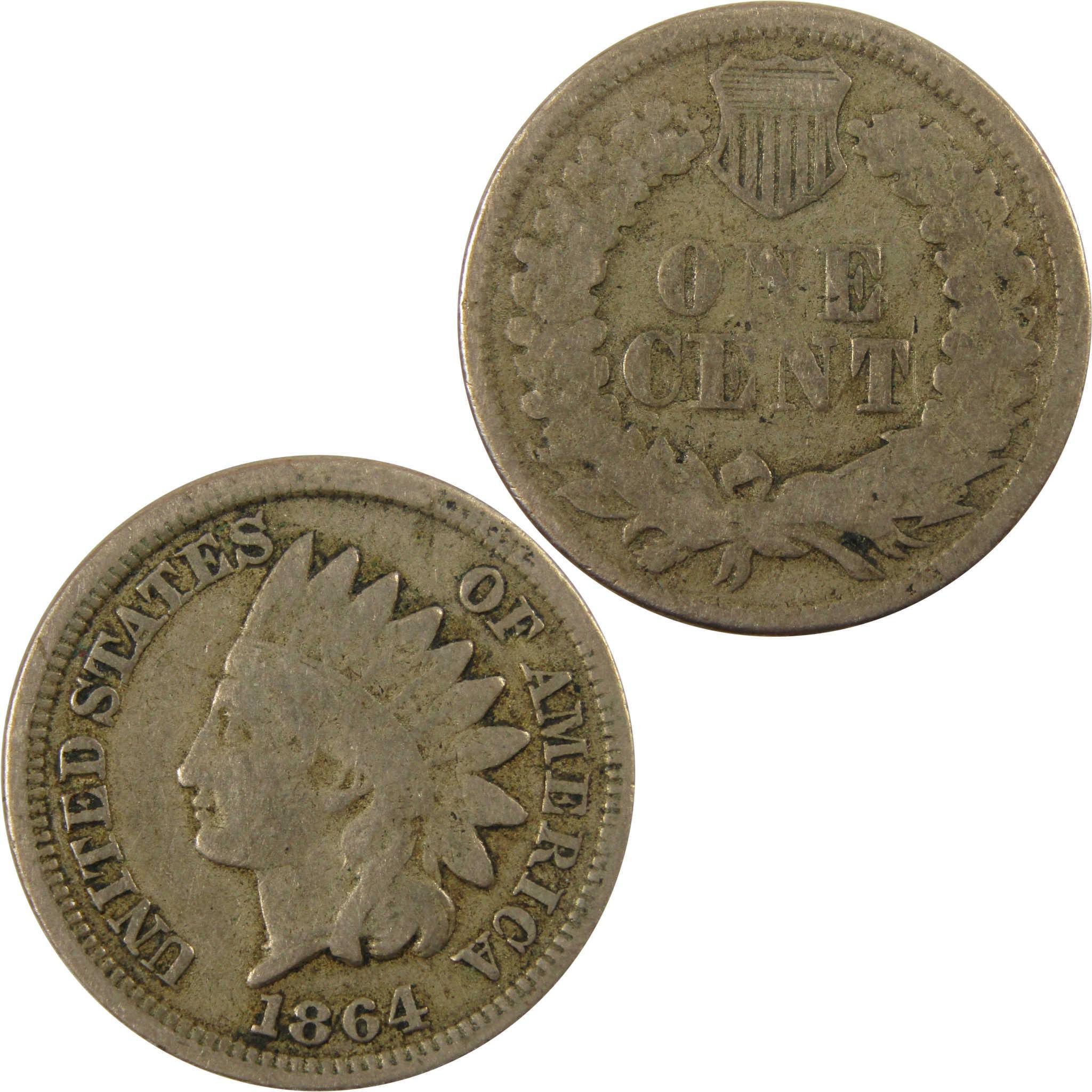 1864 Indian Head Copper-Nickel Cent VG Very Good Details SKU:CP1128