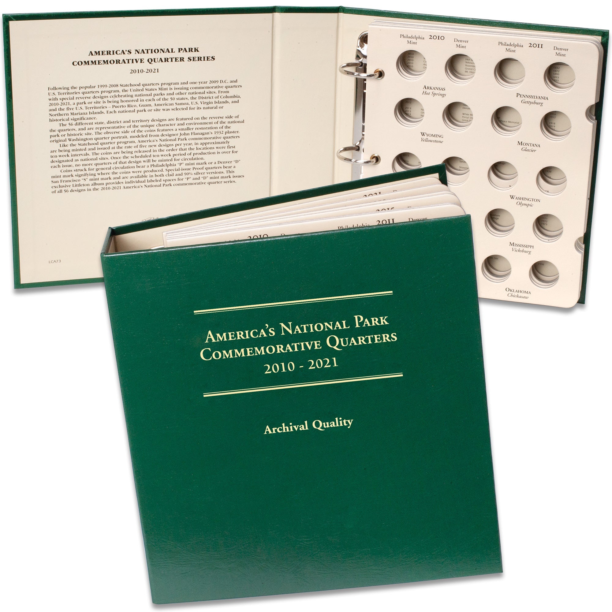 2010-2021 P&D America's National Park Quarter Series Coin Album