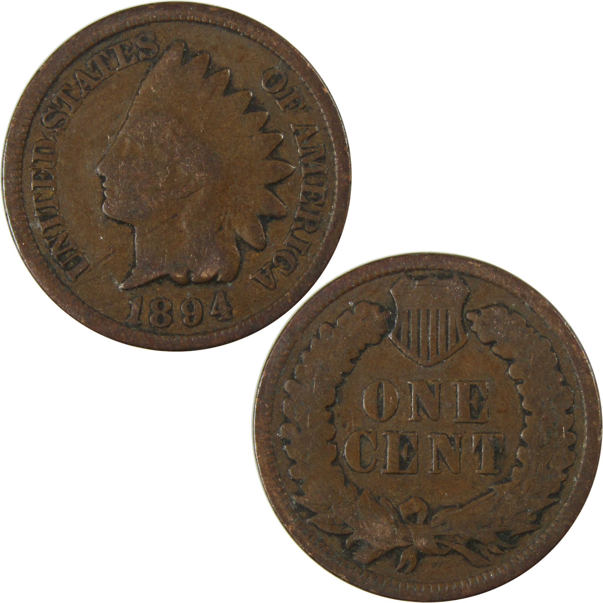 1894 Indian Head Cent G Good Details Penny 1c Coin SKU:I26550