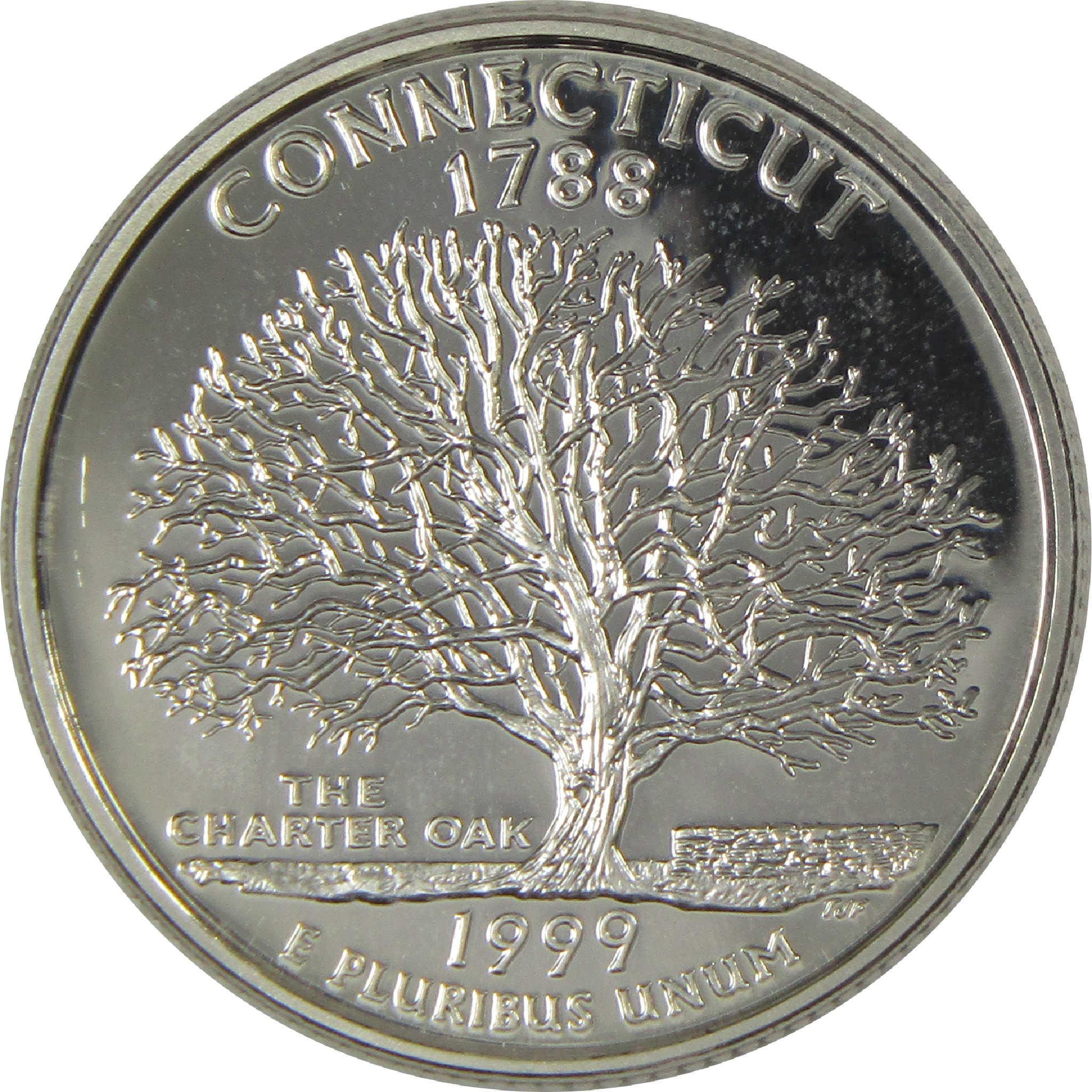 1999 S Connecticut State Silver Quarter Proof 25c Coin Collectible
