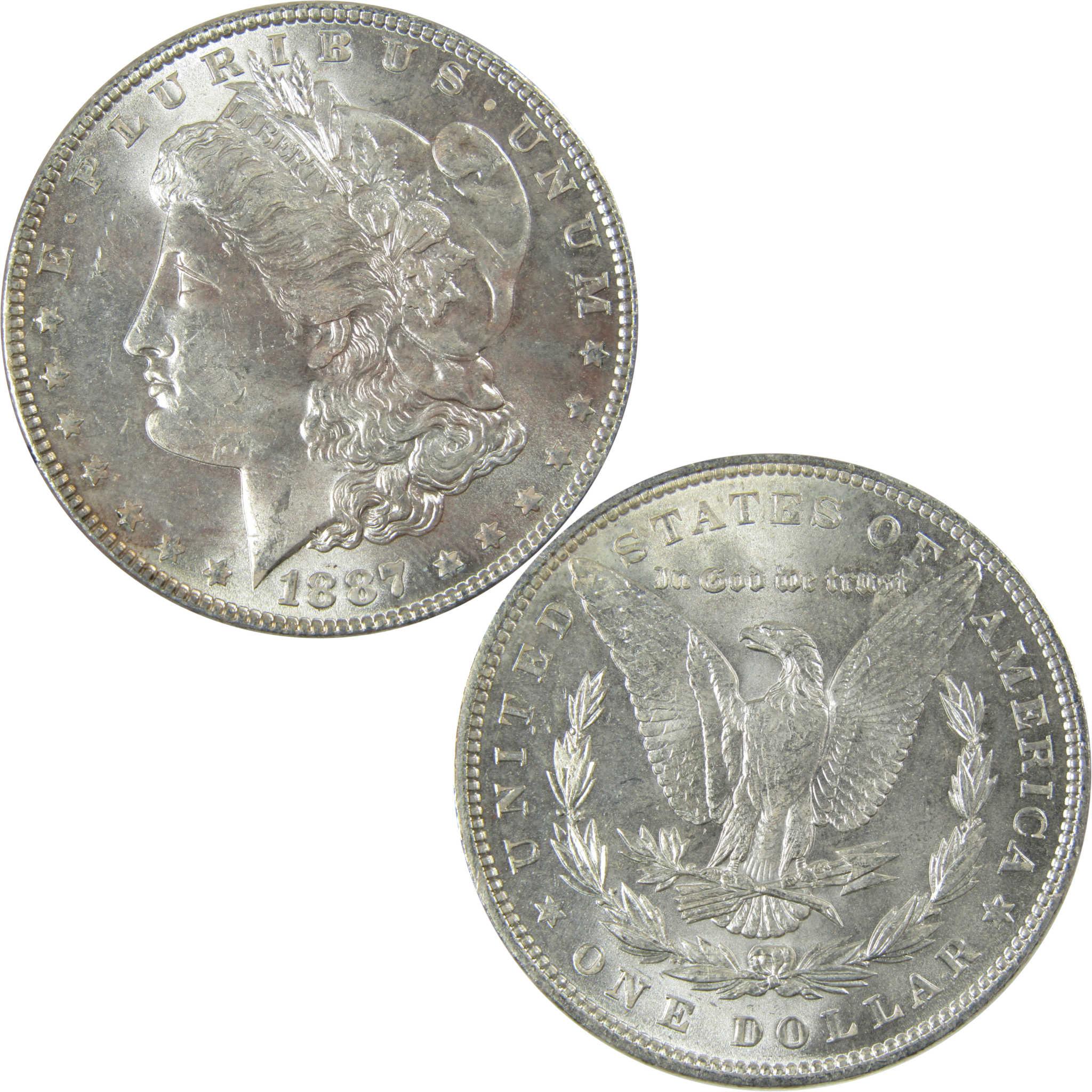 1887 Morgan Silver Dollar Uncirculated Mint State $1 Coin SKU:CP680 - Morgan coin - Morgan silver dollar - Morgan silver dollar for sale - Profile Coins & Collectibles