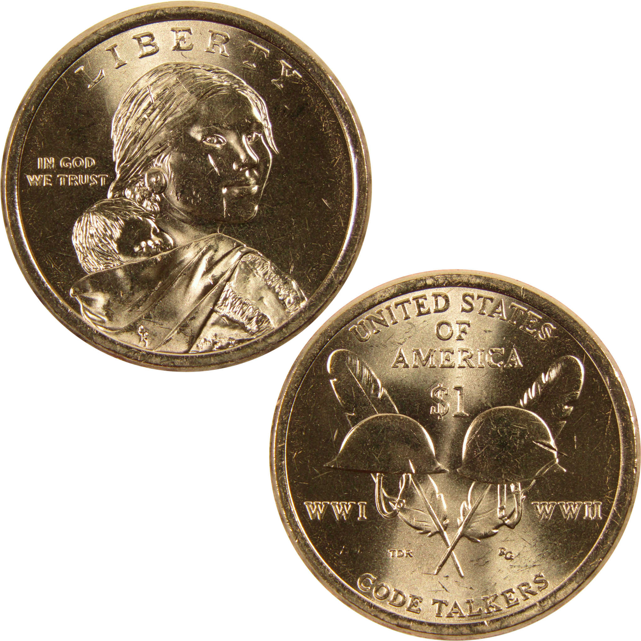 2016 P Code Talkers Native American Dollar BU Uncirculated $1 Coin