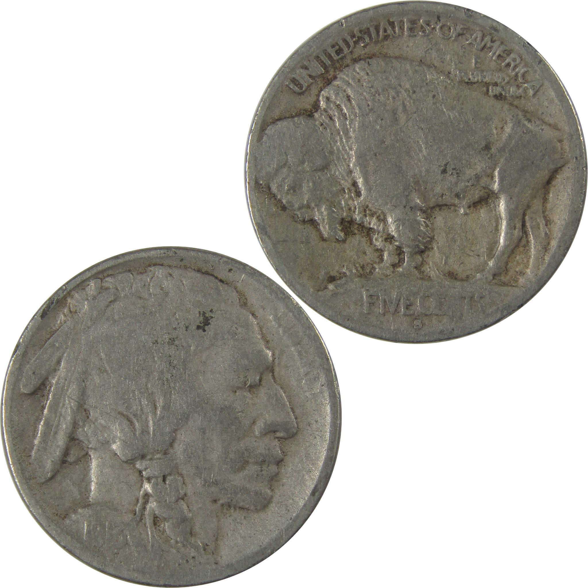 1913 S Type 1 Indian Head Buffalo Nickel VG Very Good SKU:I21026