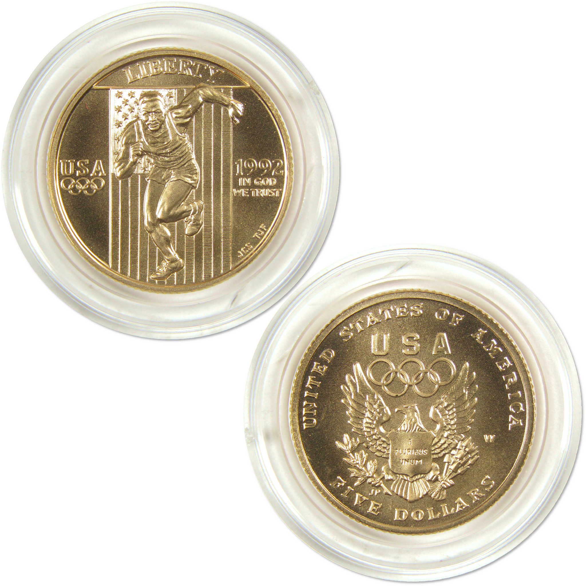 XXV Olympiad Commemorative 1992 W BU Choice Uncirculated Gold $5 Coin